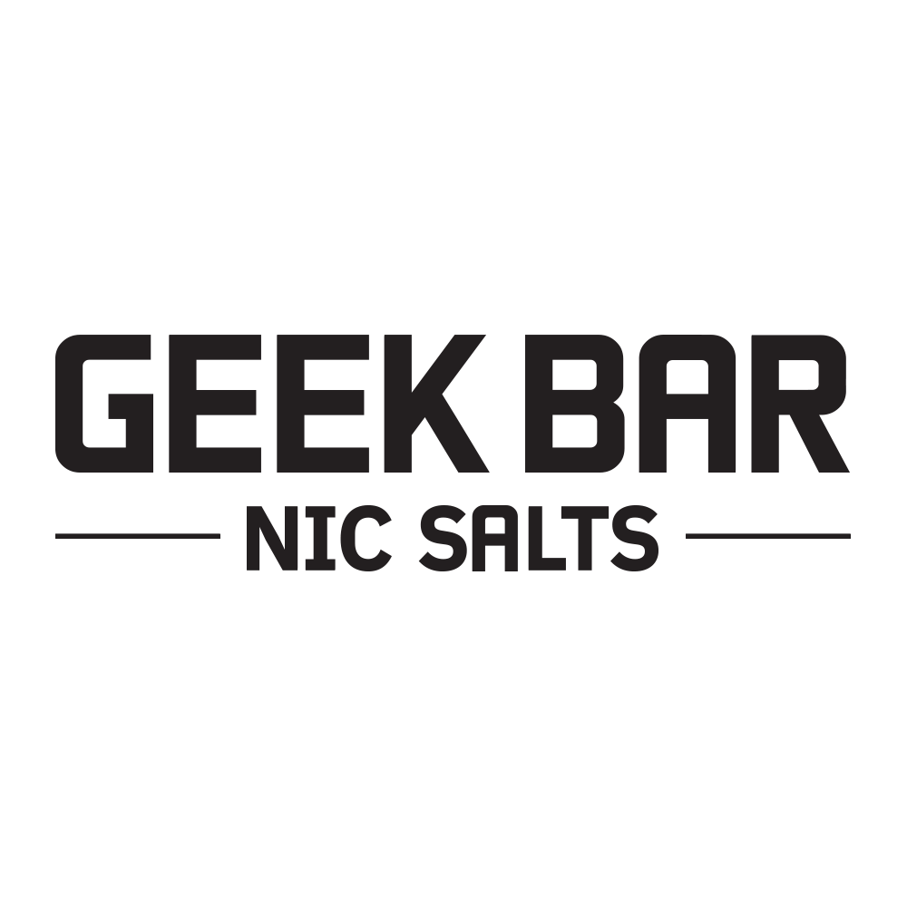 Black text logo reading "GEEK BAR - NIC SALTS - "