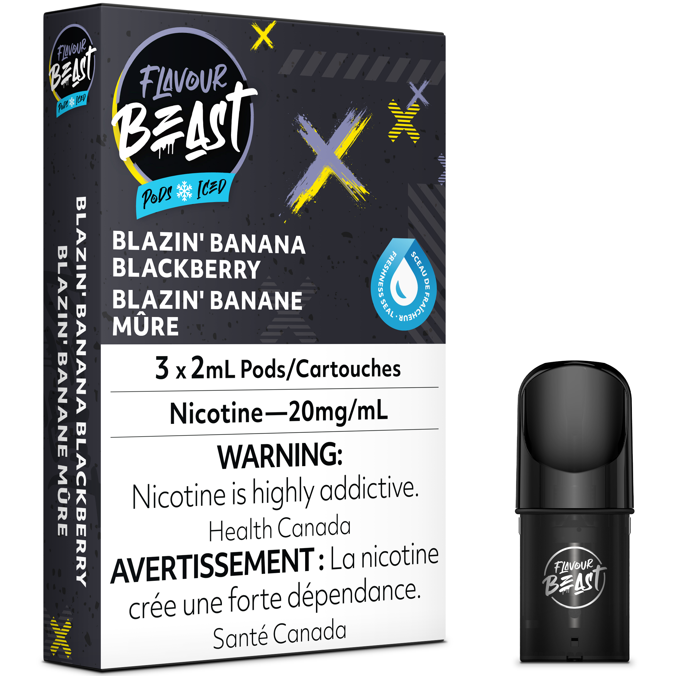 FLAVOUR BEAST POD PACK - BLAZIN' BANANA BLACKBERRY-FLAVOUR BEAST PODS-Gas City Vapes