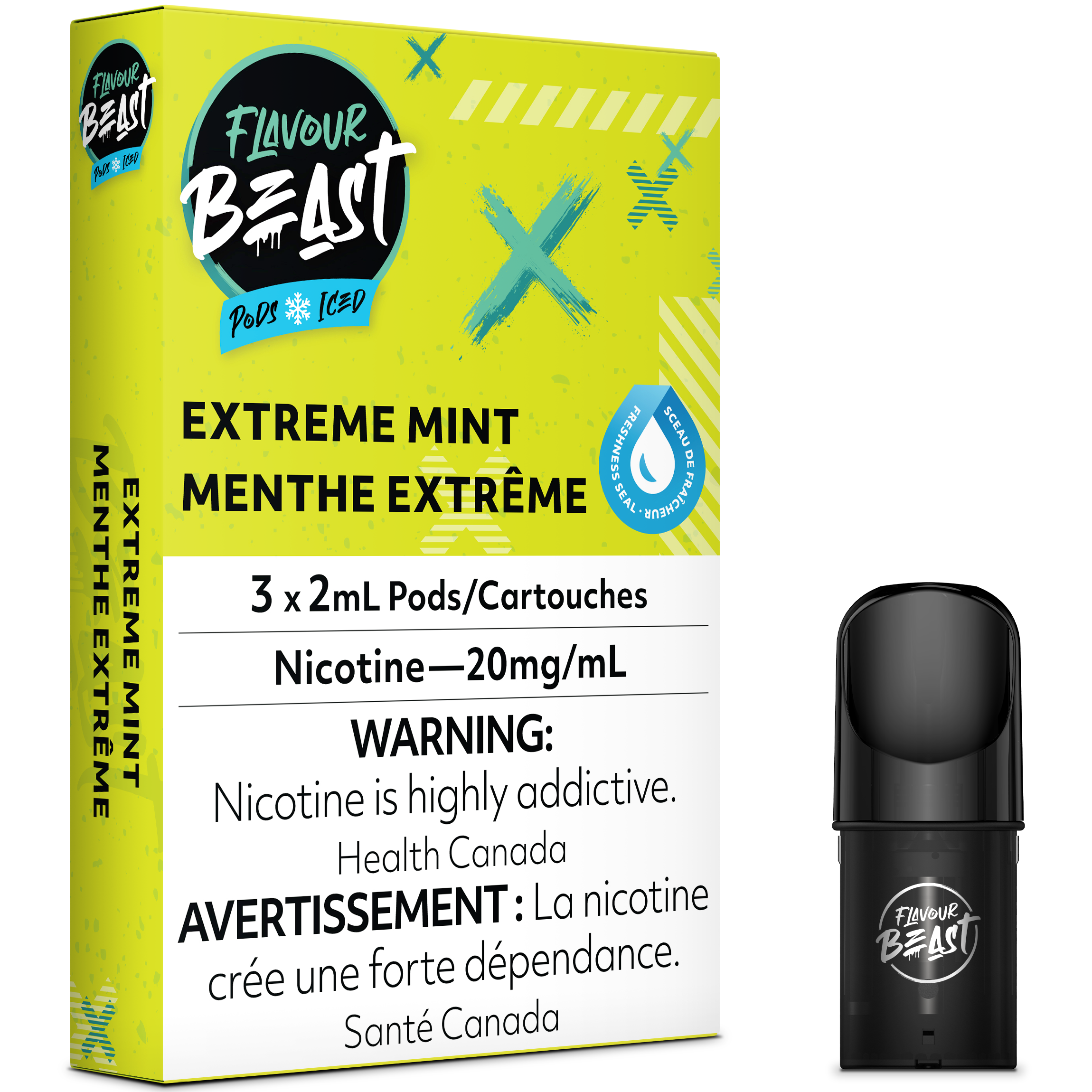 FLAVOUR BEAST POD PACK - EXTREME MINT-FLAVOUR BEAST PODS-Gas City Vapes