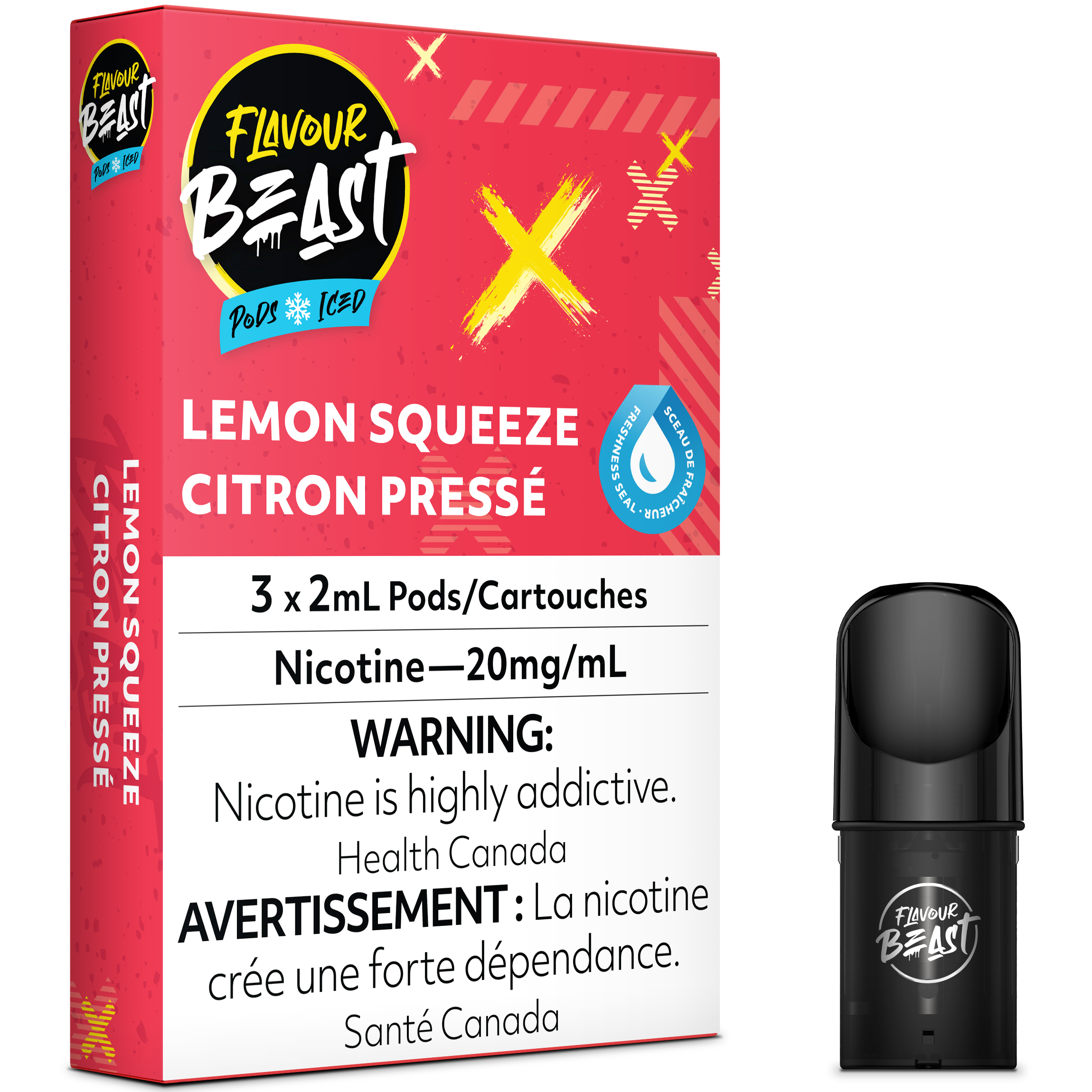 FLAVOUR BEAST POD PACK - LEMON SQUEEZE ICED-FLAVOUR BEAST PODS-Gas City Vapes