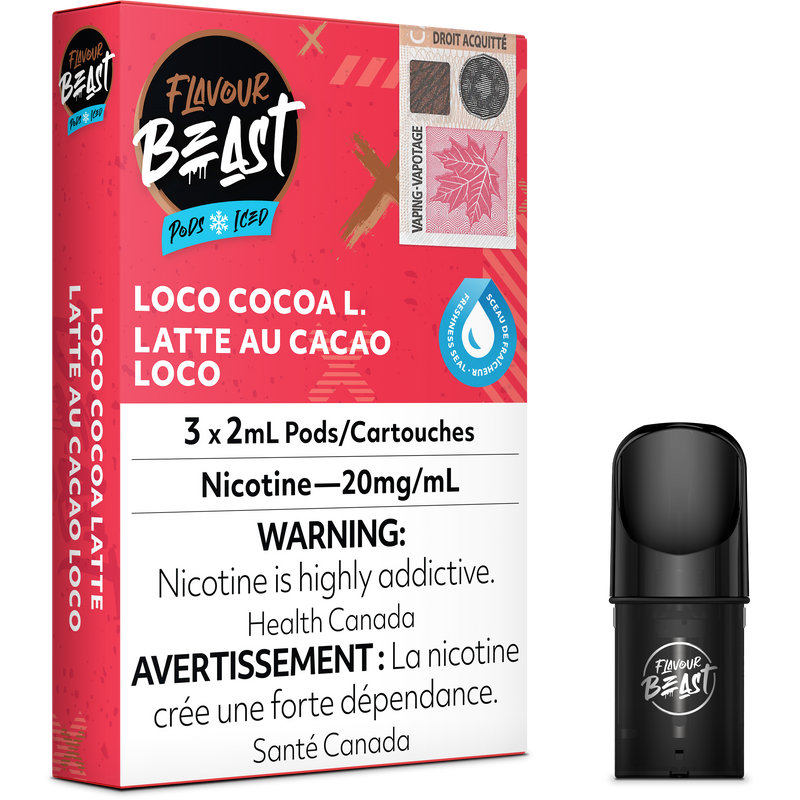 FLAVOUR BEAST POD PACK - LOCO COCAO L. ICED *NEW*-FLAVOUR BEAST PODS-Gas City Vapes