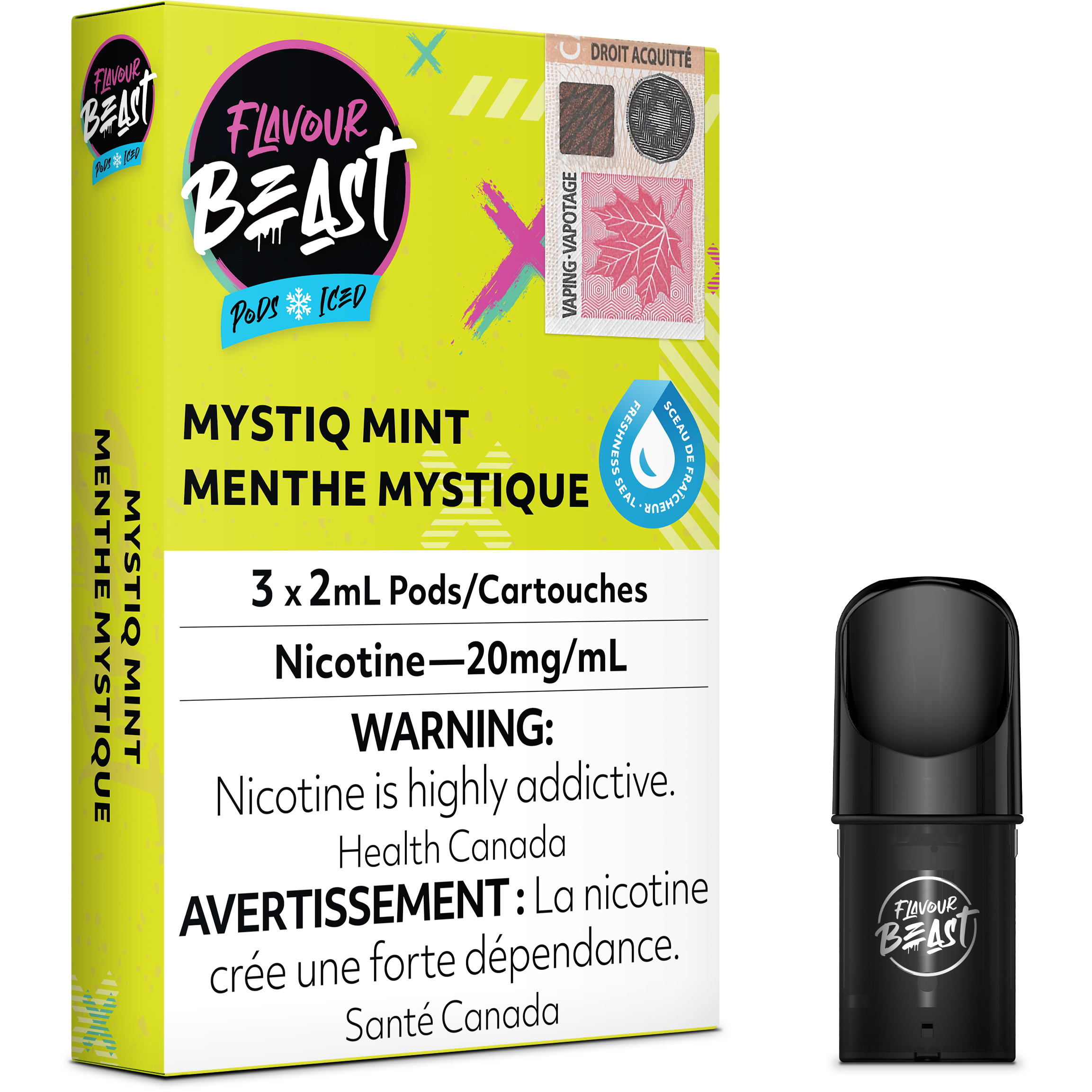 FLAVOUR BEAST POD PACK - MYSTIQ MINT ICED *NEW*-FLAVOUR BEAST PODS-Gas City Vapes