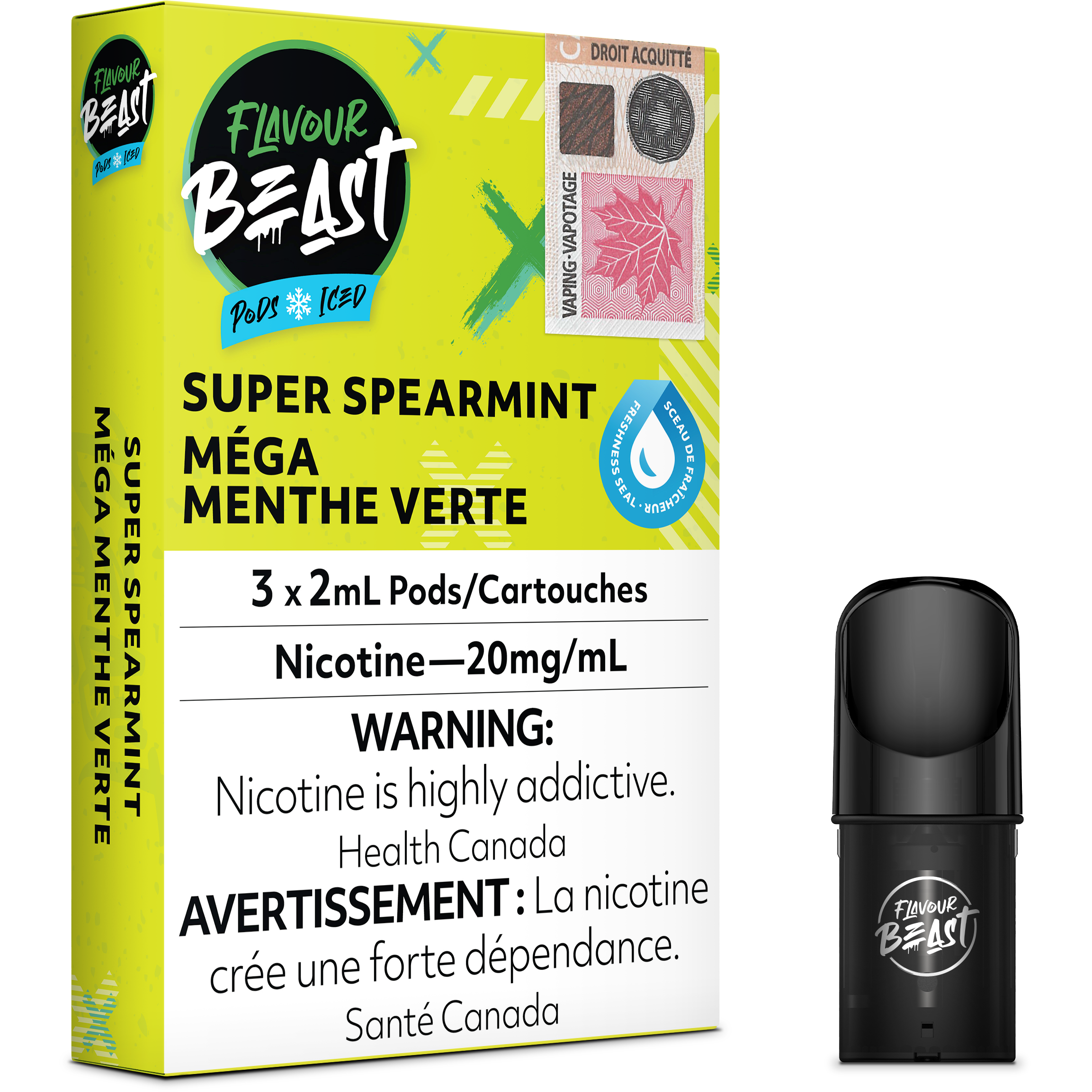 Spearmint Iced Flavour Beast Pods