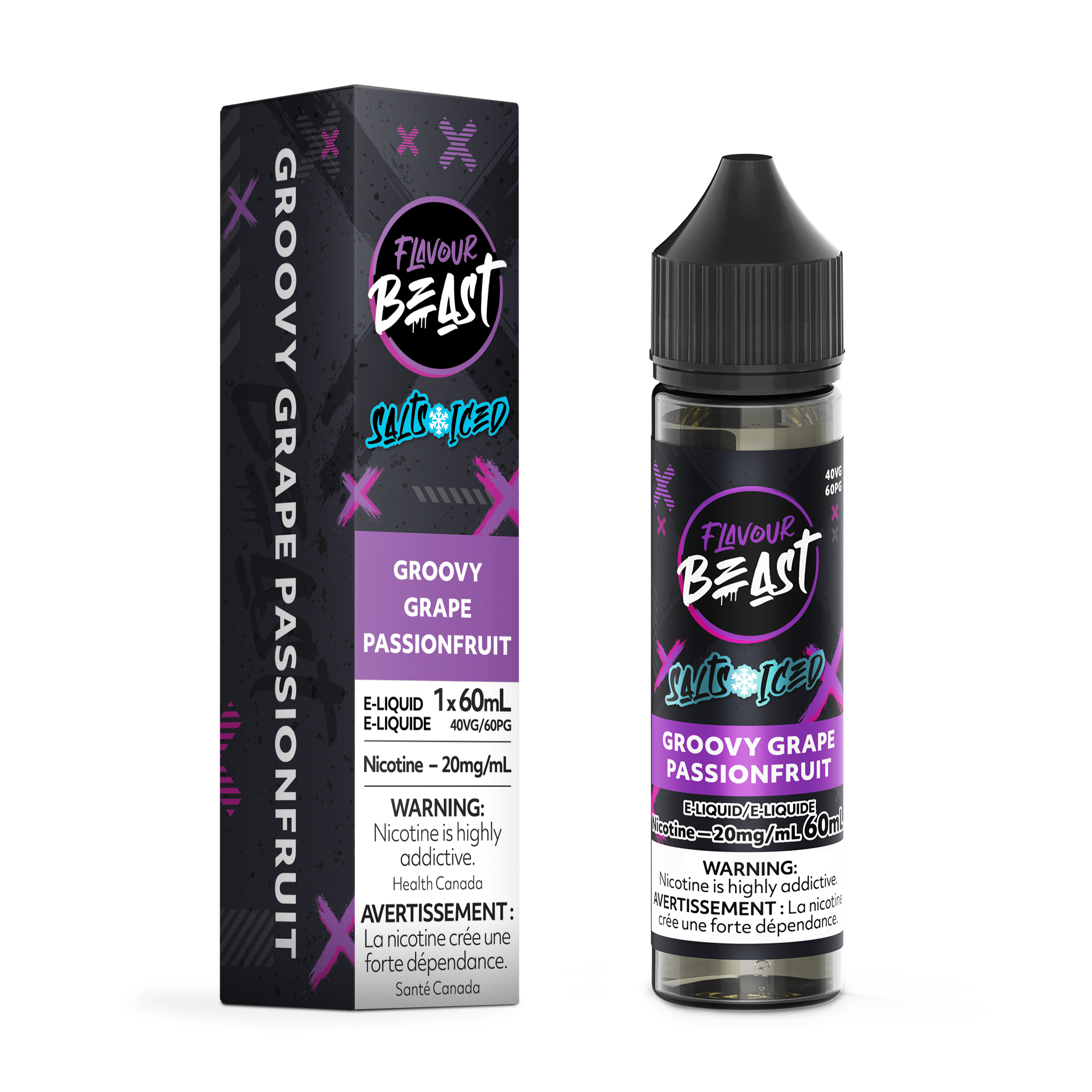 Grape Passionfruit Iced Flavour Beast Nic Salt 60mL