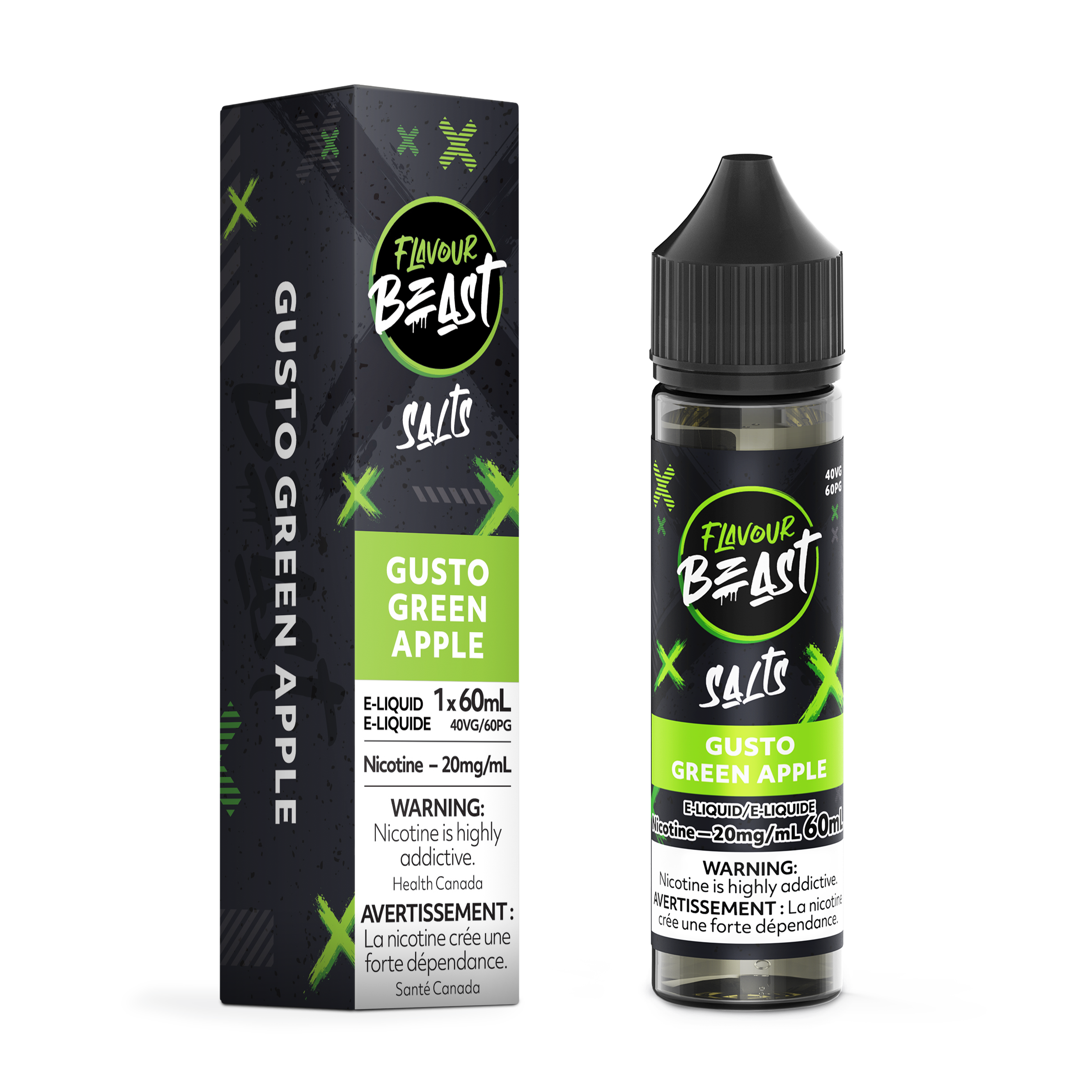 GUSTO GREEN APPLE - FLAVOUR BEAST SALT 60ML-FLAVOUR BEAST SALTS-Gas City Vapes