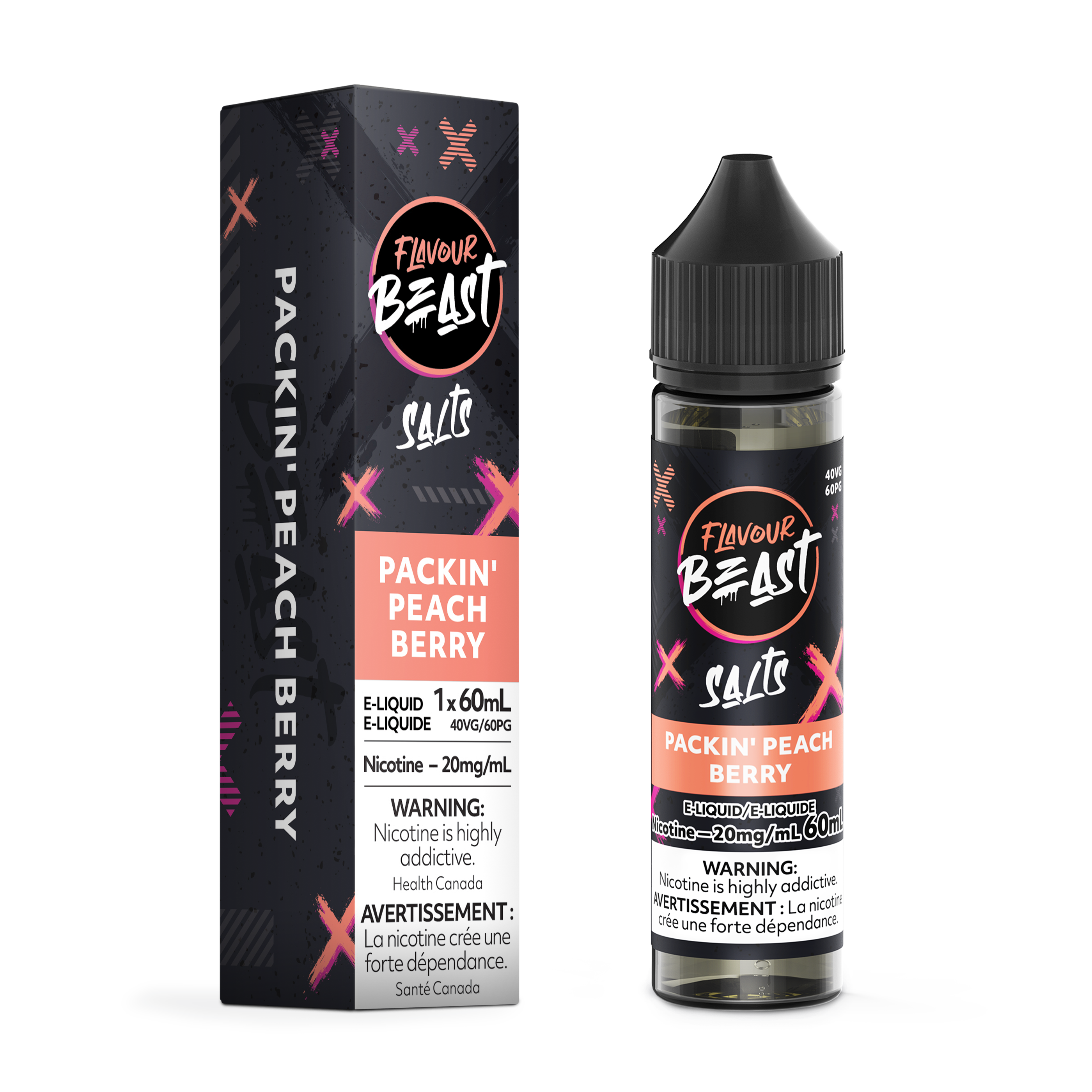 Peach Berry Flavour Beast Nic Salt 60mL