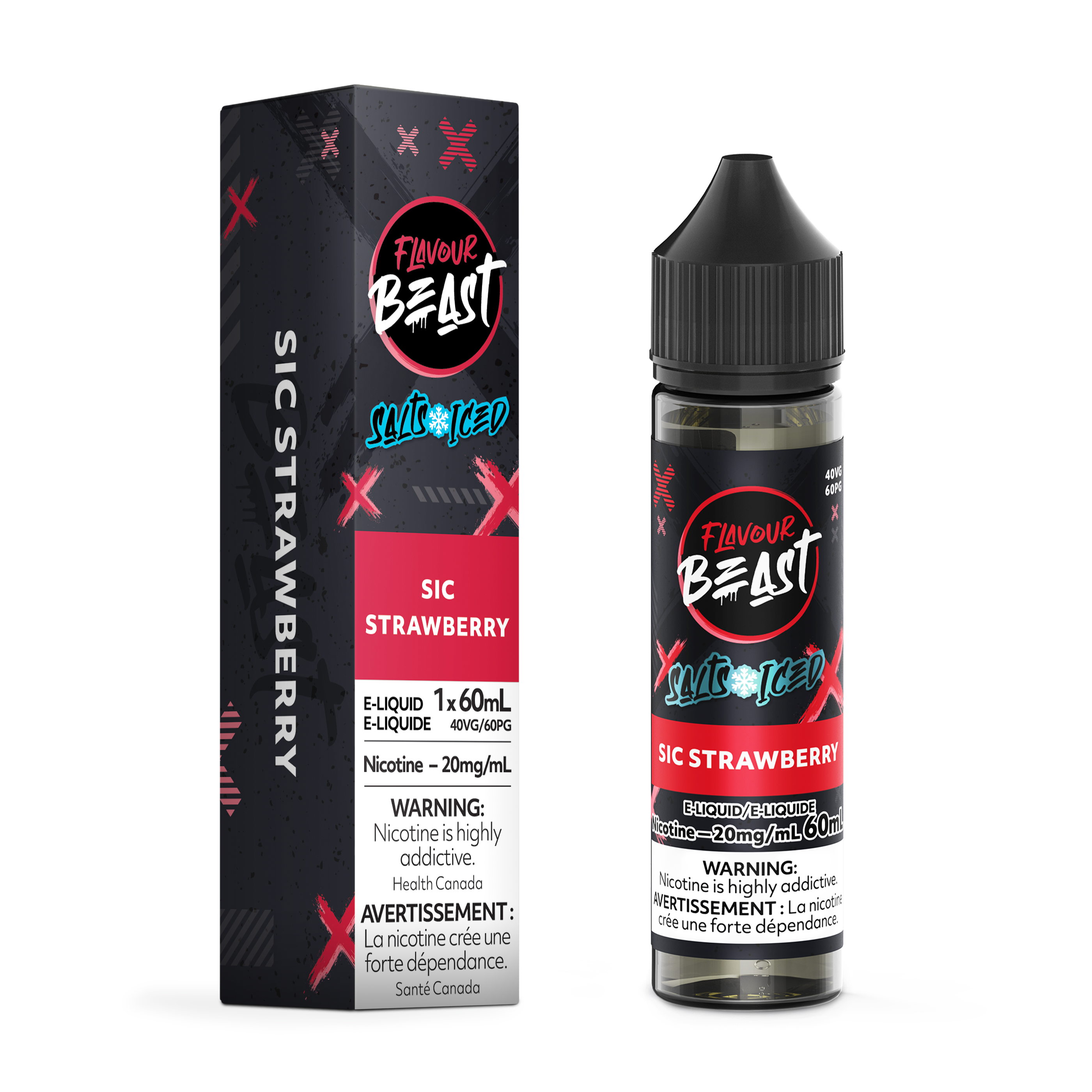 Strawberry Iced Flavour Beast Nic Salt 60mL