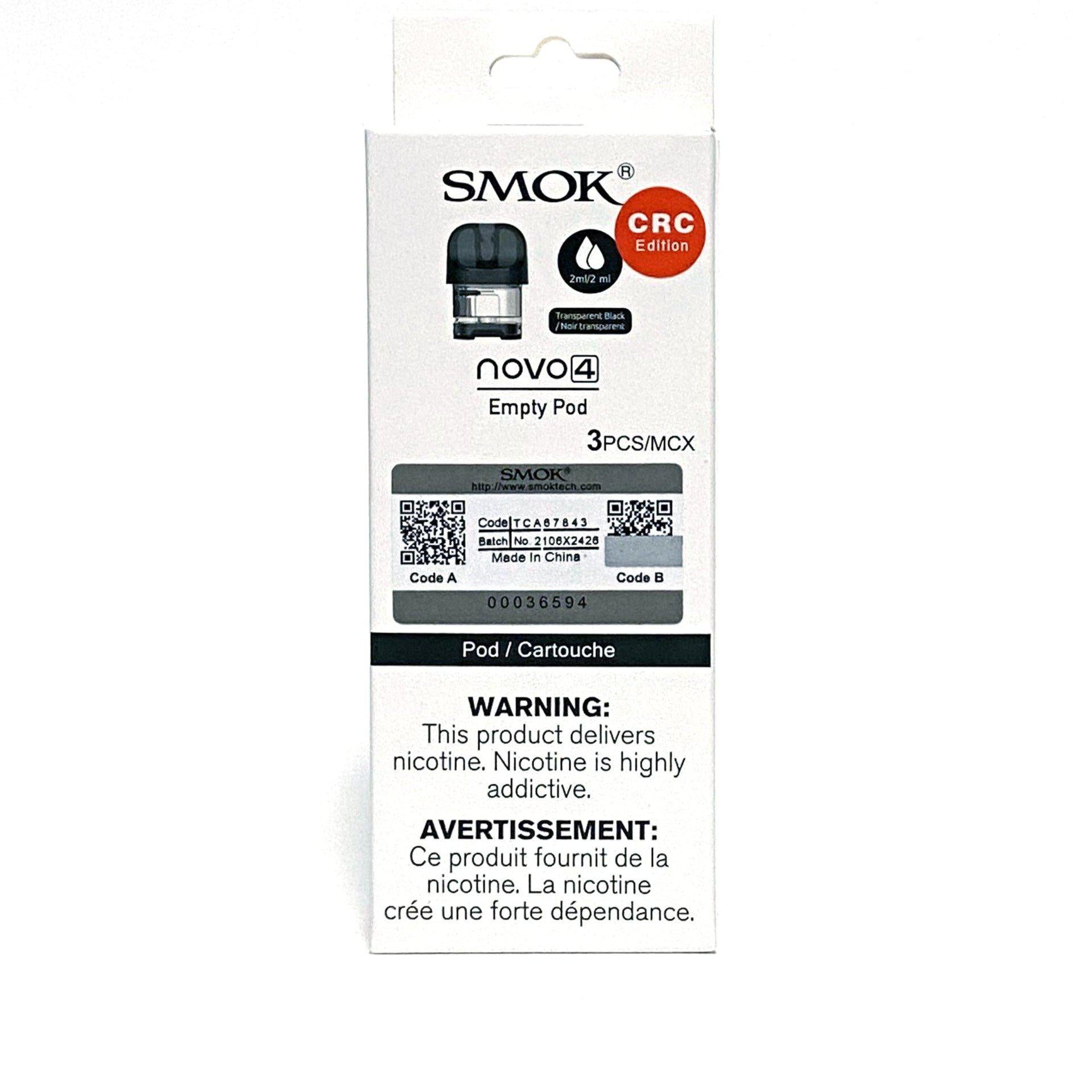 SMOK NOVO 4 EMPTY REPLACEMENT POD (3 PACK)-Smok-Gas City Vapes