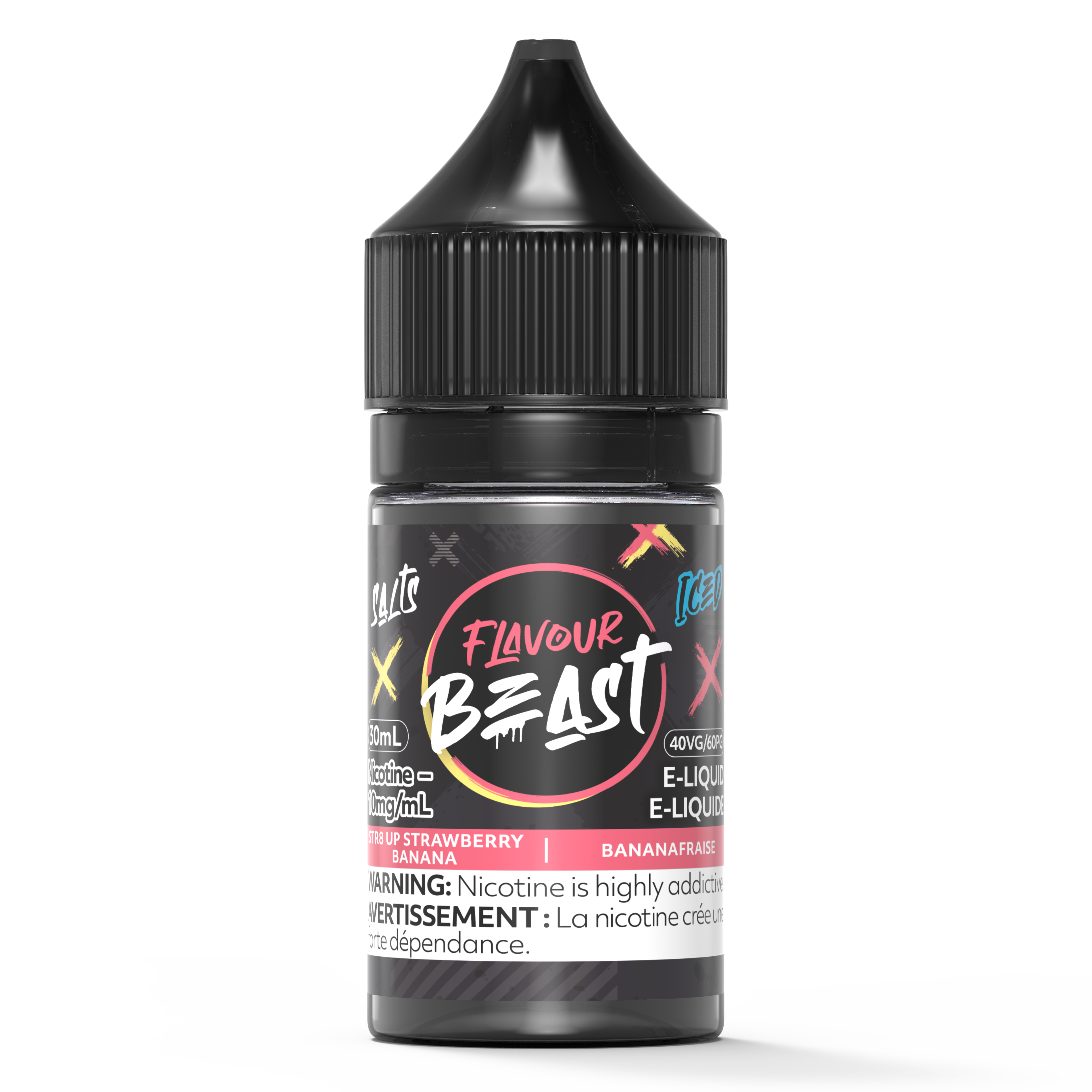 STR8 UP STRAWBERRY BANANA ICED - FLAVOUR BEAST SALT 30ML-FLAVOUR BEAST SALTS-Gas City Vapes