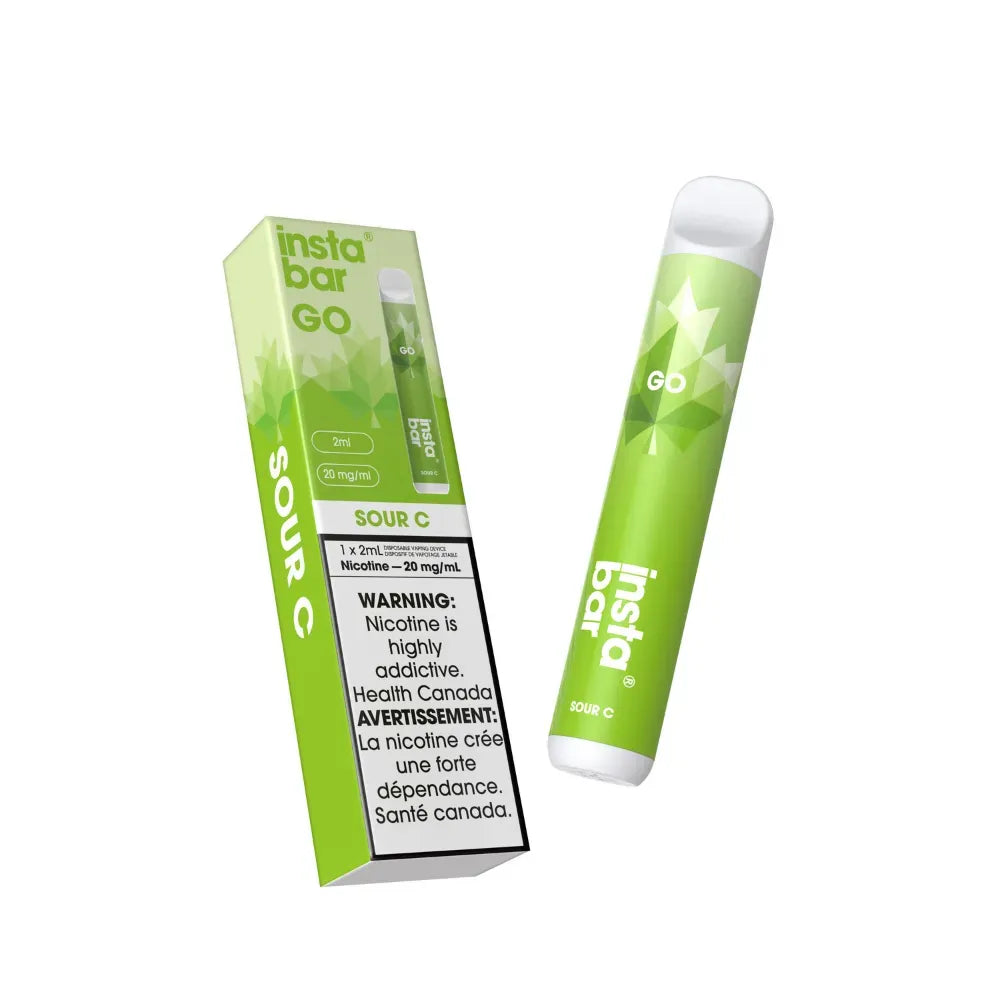 Green vape pen with packaging on a white background