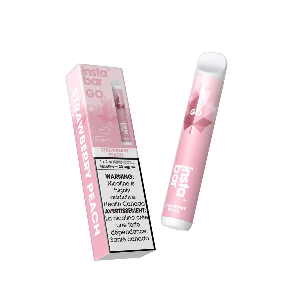 Pink vape pen with packaging on a white background