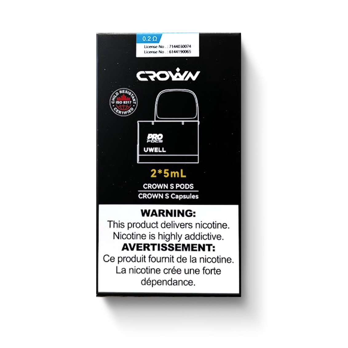 UWELL CROWN S REPLACEMENT POD (2 PACK) UWELL CROWN S REPLACEMENT POD (2 PACK)