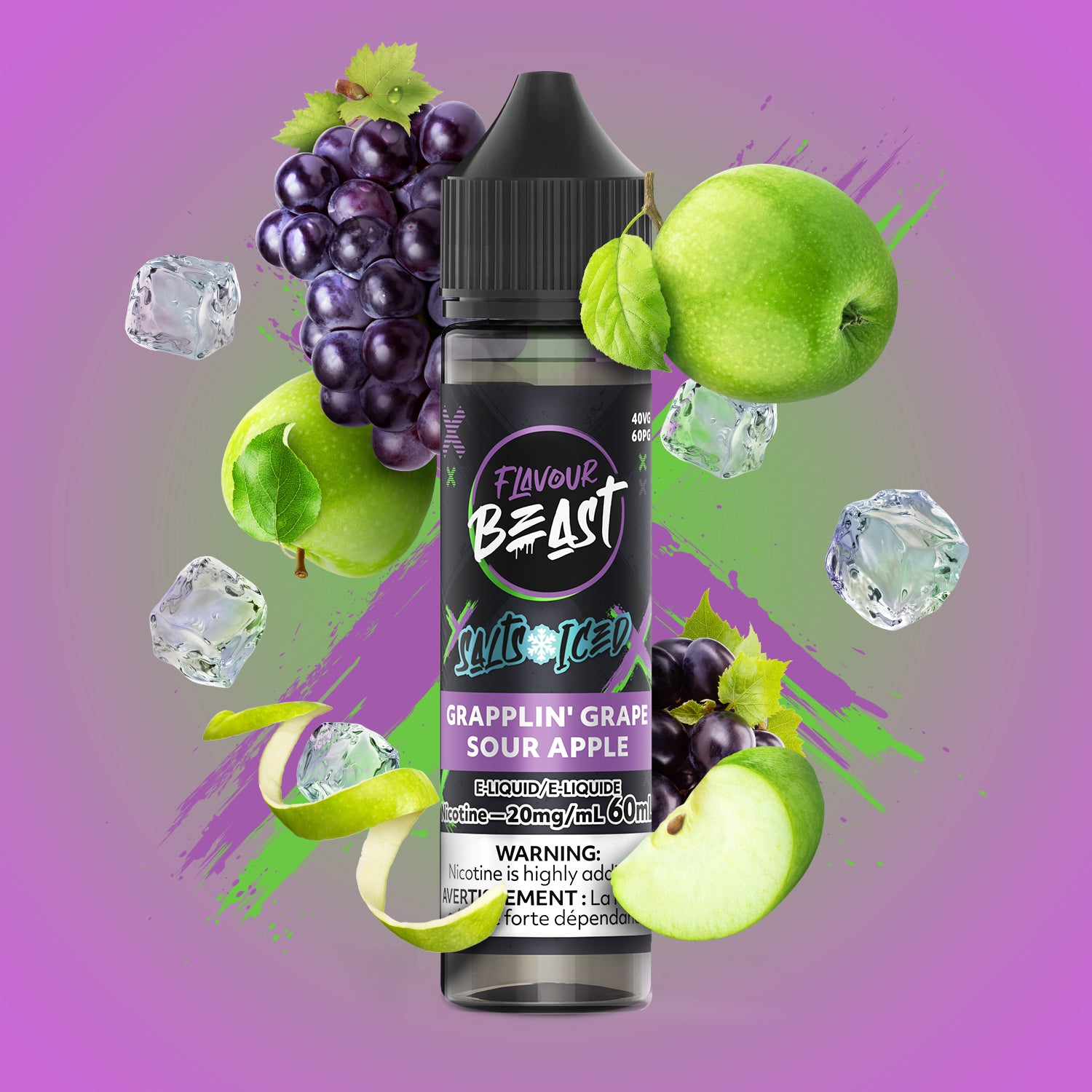 Flavour Beast Grapplin' Grape Sour Apple 60mL Nic Salt Alberta