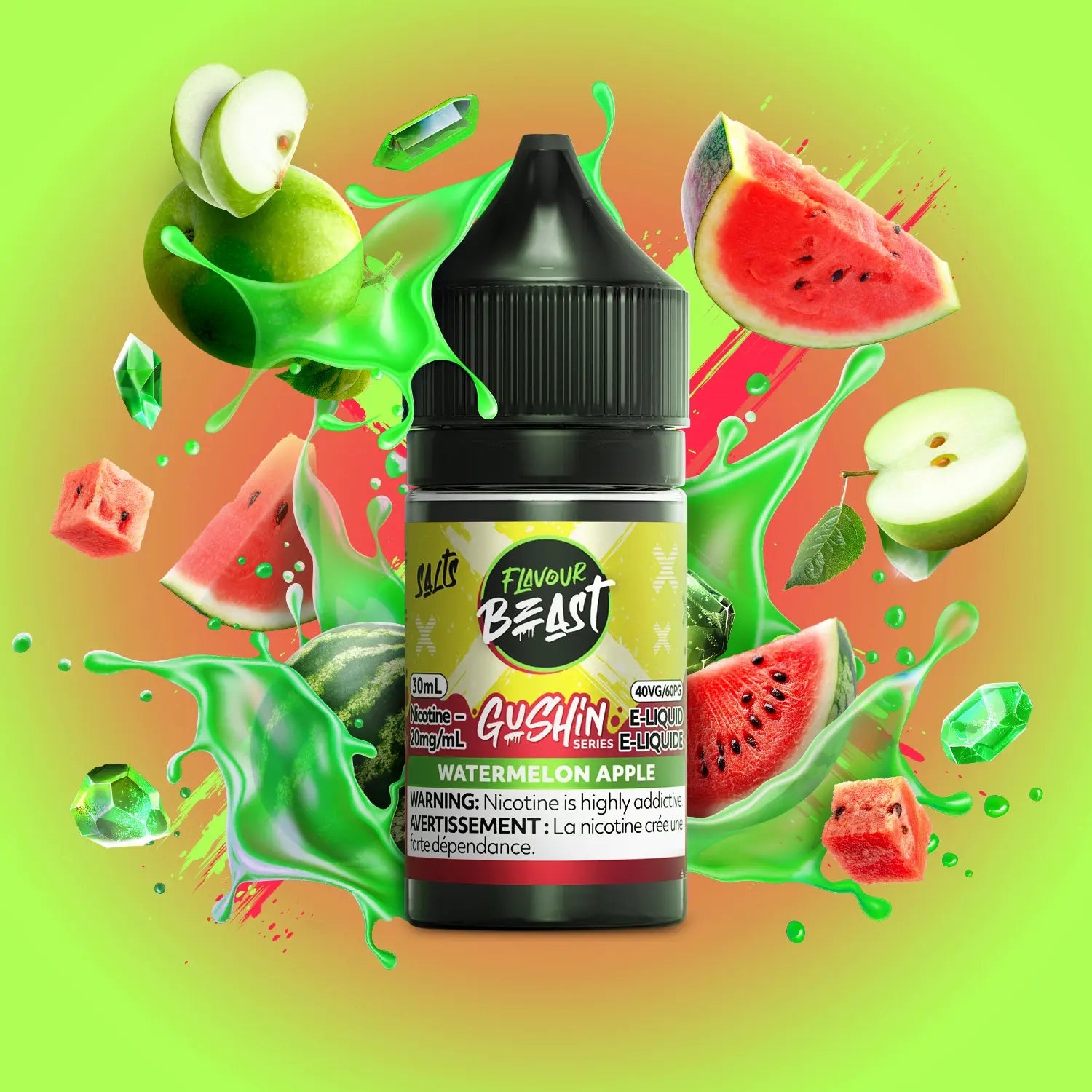 Flavour Beast Gushin Watermelon Apple 30mL Salt