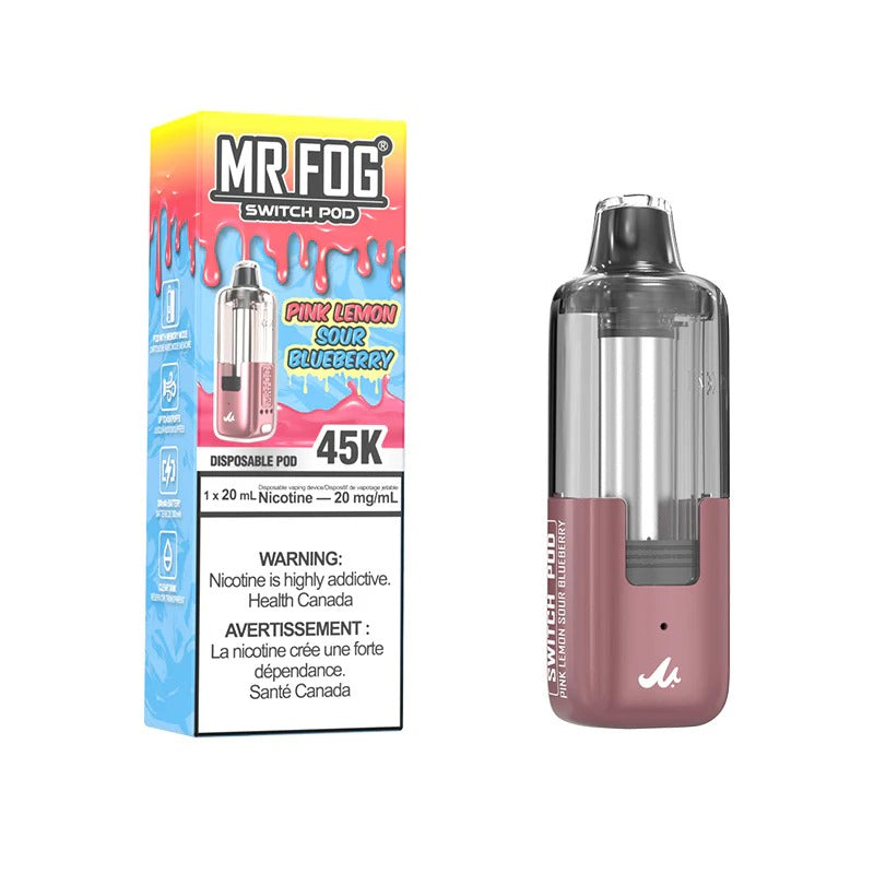 MR. FOG Switch Pod vape device and packaging on a white background