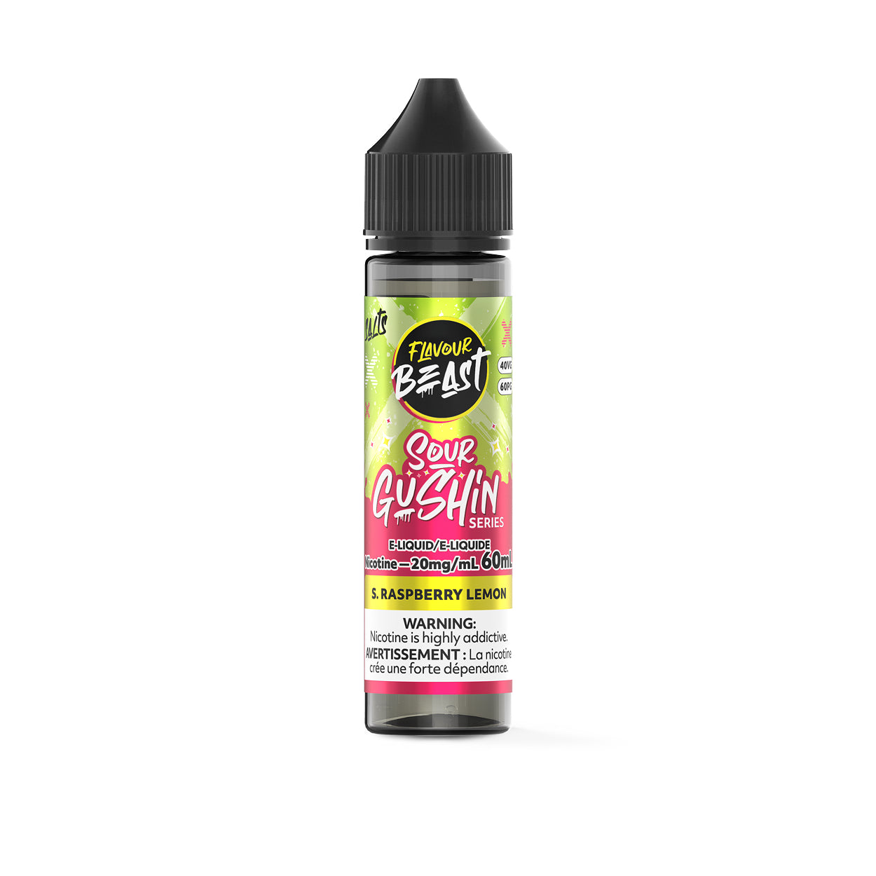 Sour Gushin S. Raspberry Lemon Flavour Beast 60mL Salt