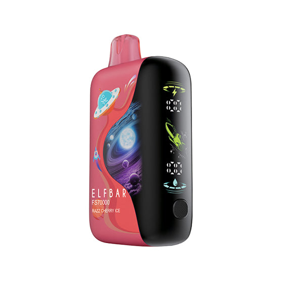 Razz Cherry Elf Bar Disposable Vape on white background