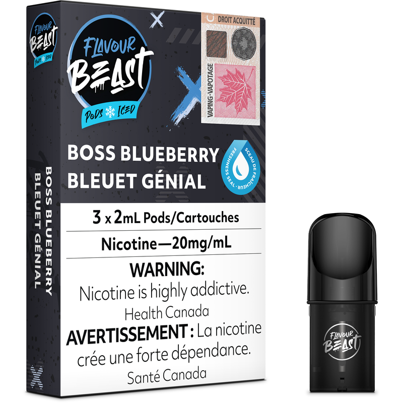 FLAVOUR BEAST POD PACK - BOSS BLUEBERRY ICED-FLAVOUR BEAST PODS-Gas City Vapes