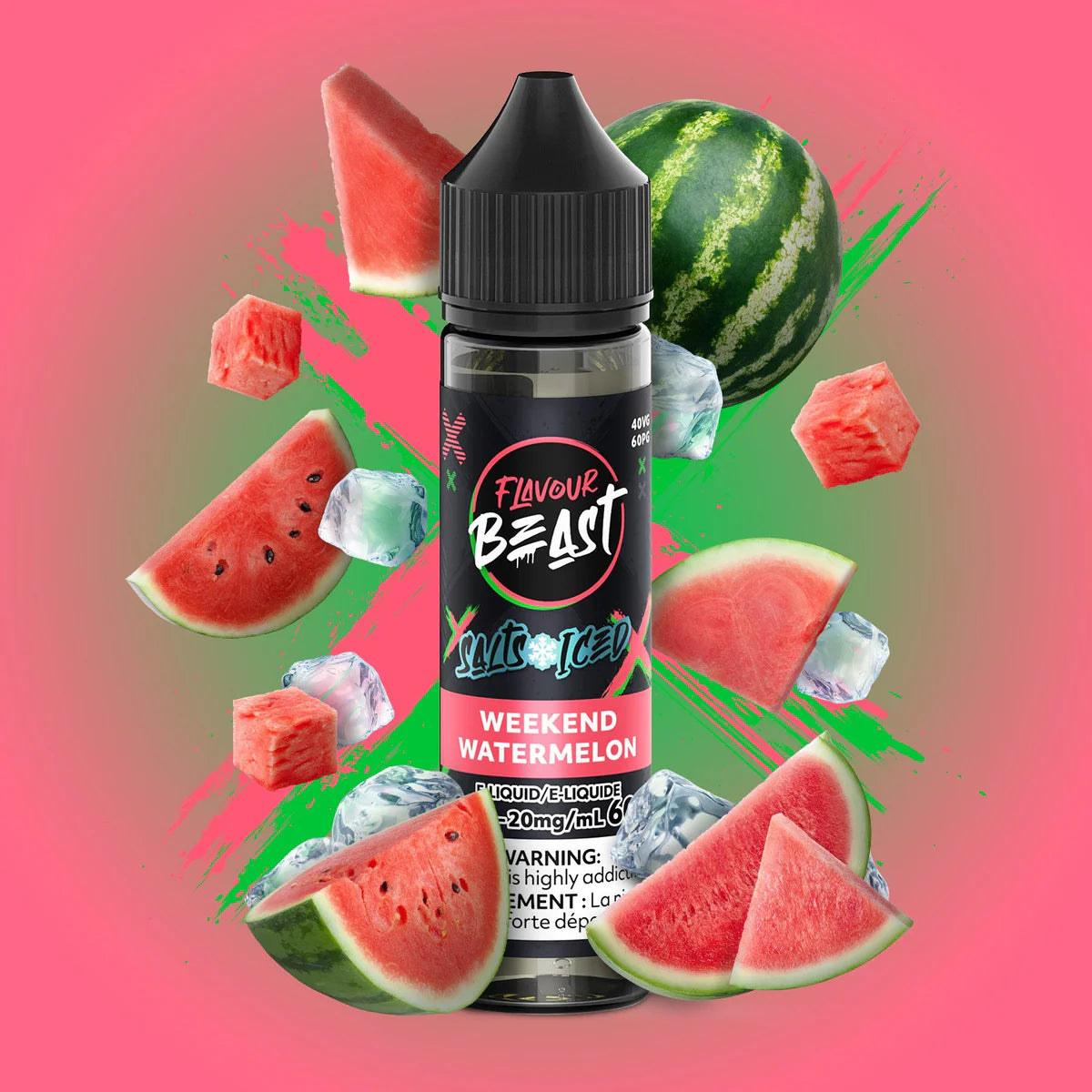 WEEKEND WATERMELON ICED - FLAVOUR BEAST SALT 60ML [AB]