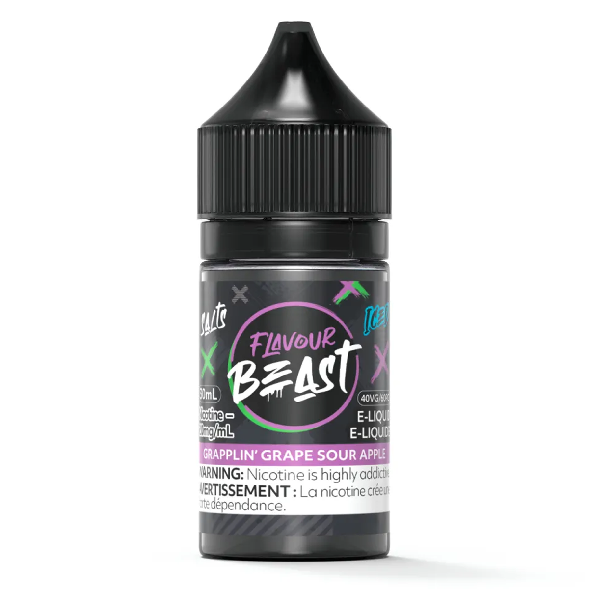 Grape Apple Iced Flavour Beast Nic Salt 30mL