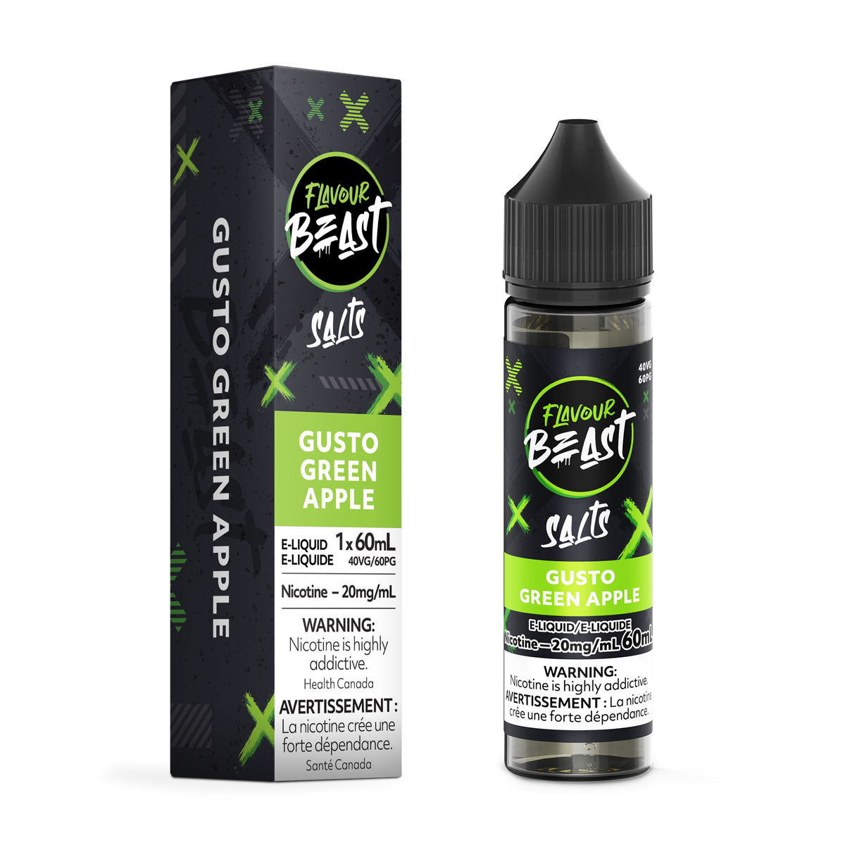 GUSTO GREEN APPLE - FLAVOUR BEAST SALT 60ML-FLAVOUR BEAST SALTS-Gas City Vapes