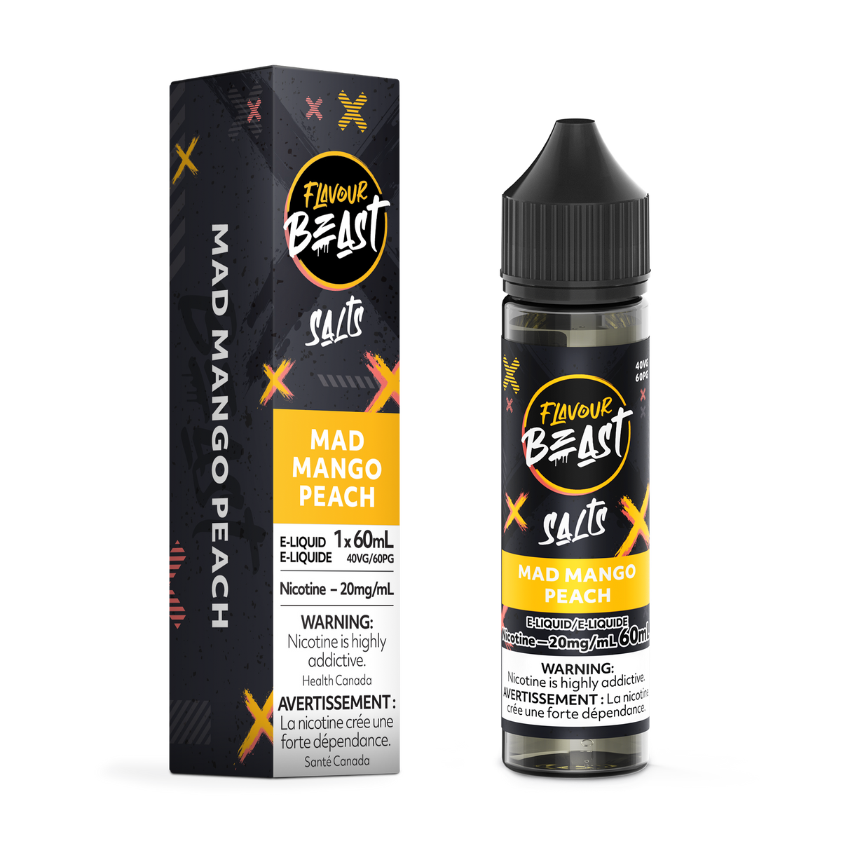 MAD MANGO PEACH - FLAVOUR BEAST SALT 60ML-FLAVOUR BEAST SALTS-Gas City Vapes
