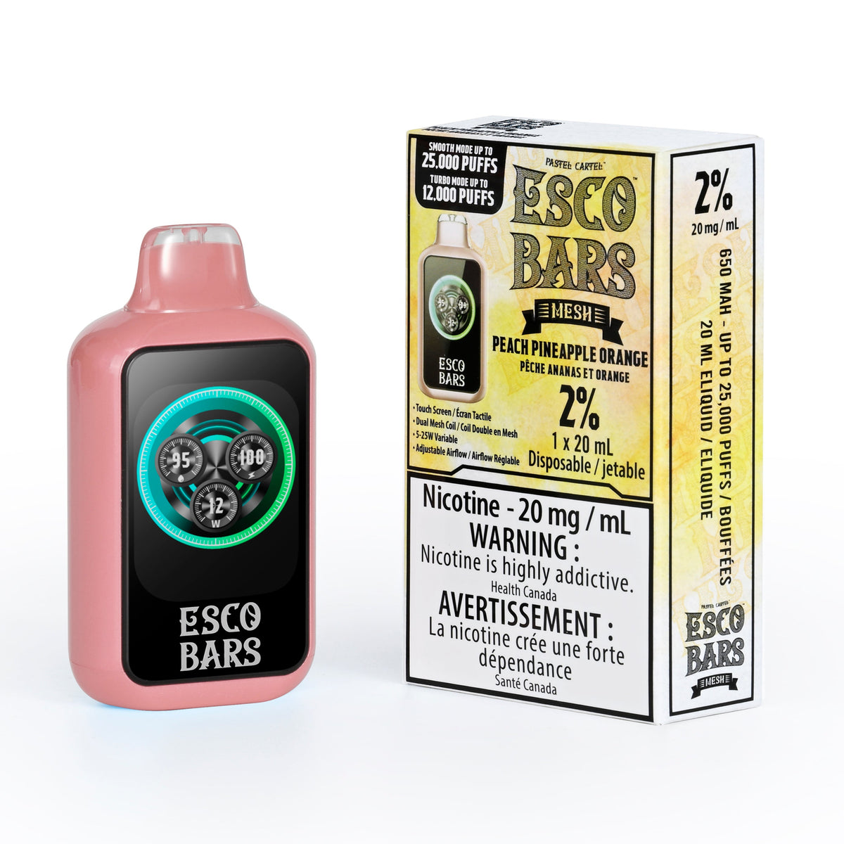 ESCO BAR PEACH PINEAPPLE ORANGE DISPOSABLE VAPE