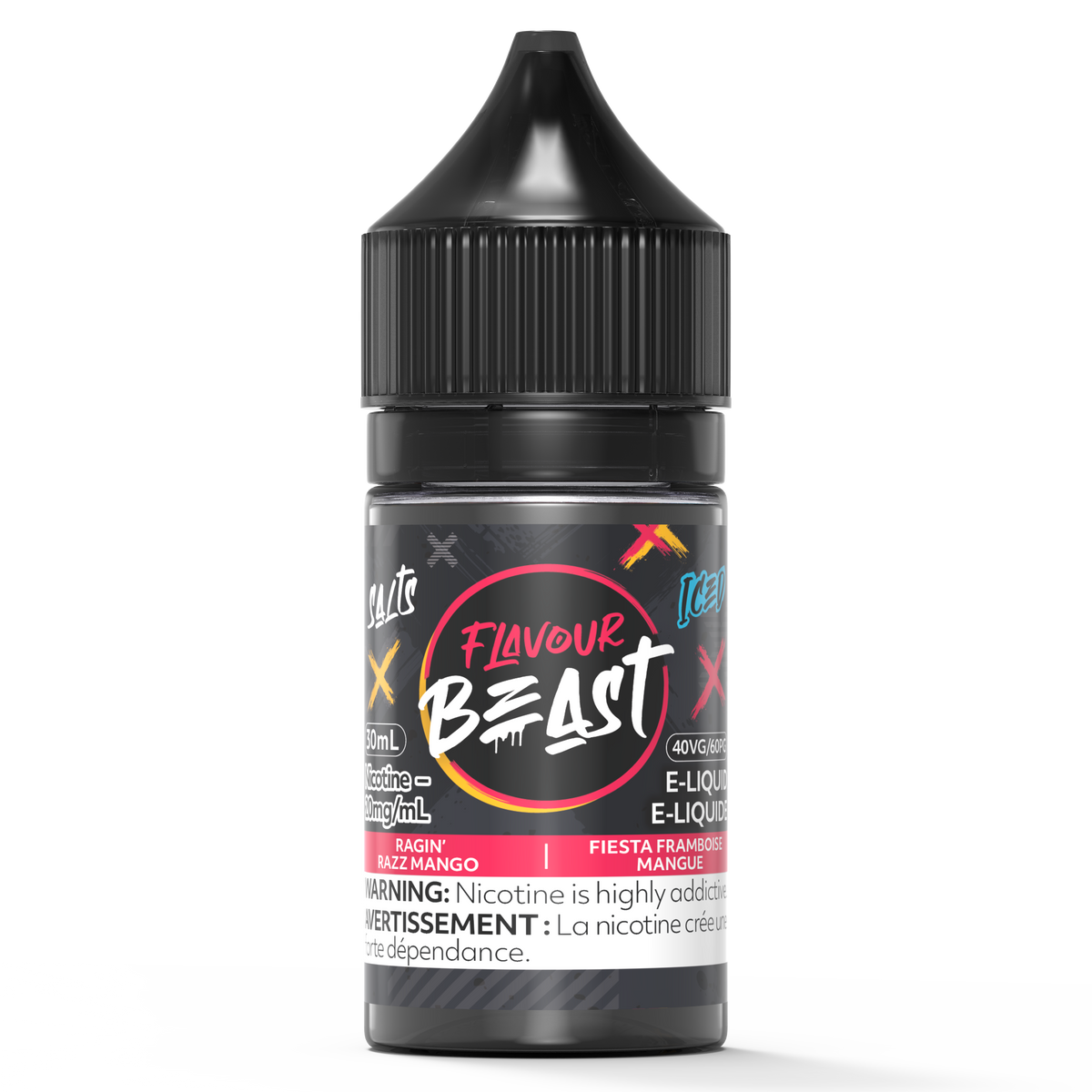 RAGIN' RAZZ MANGO ICED - FLAVOUR BEAST SALT 30ML-FLAVOUR BEAST SALTS-Gas City Vapes
