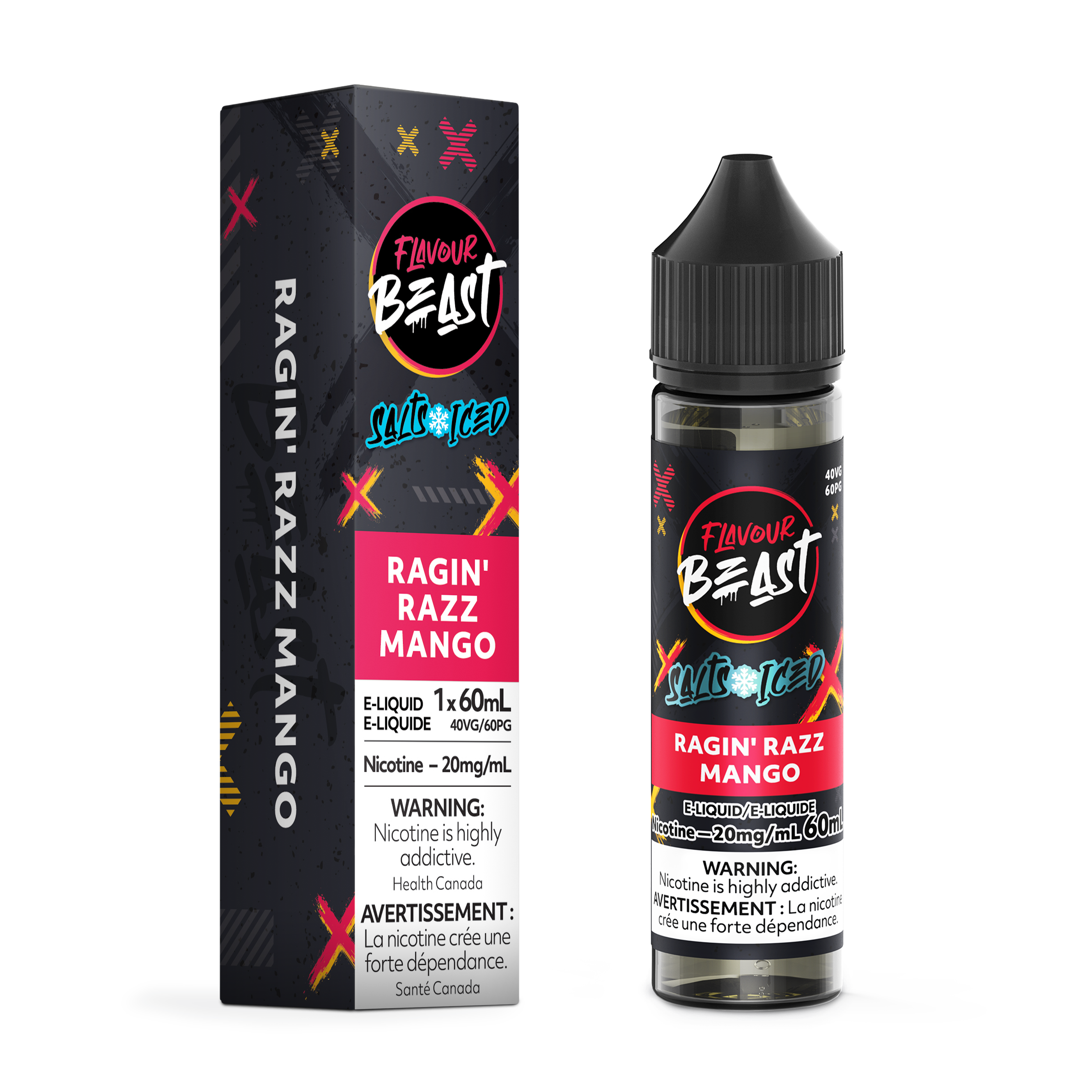 Raspberry Mango Iced Flavour Beast Nic Salt 60mL