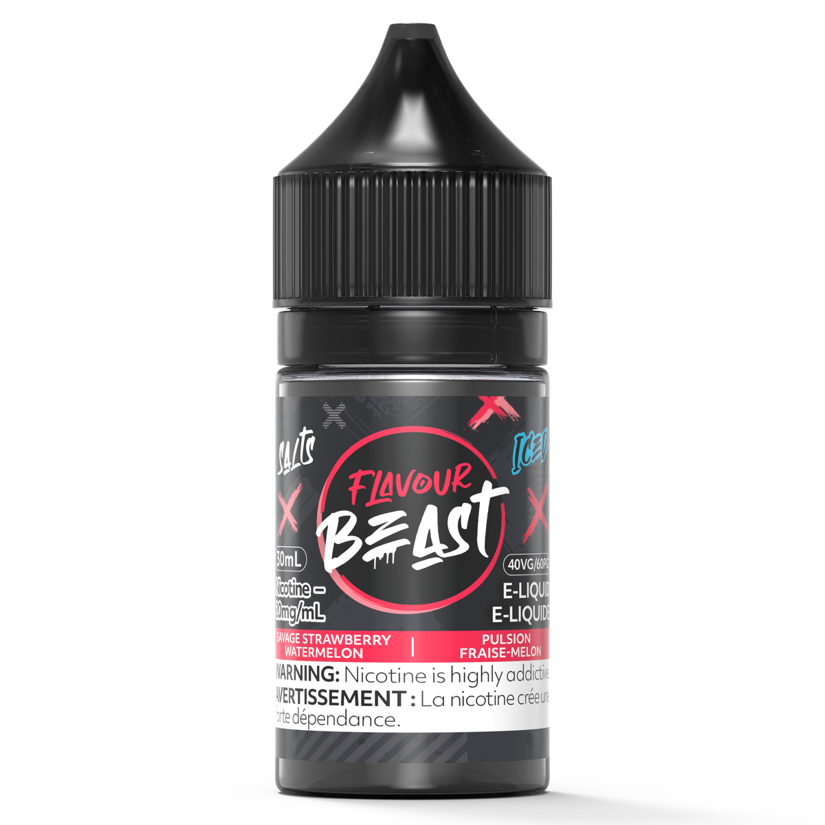 SAVAGE STRAWBERRY WATERMELON ICED - FLAVOUR BEAST SALT 30ML-FLAVOUR BEAST SALTS-Gas City Vapes