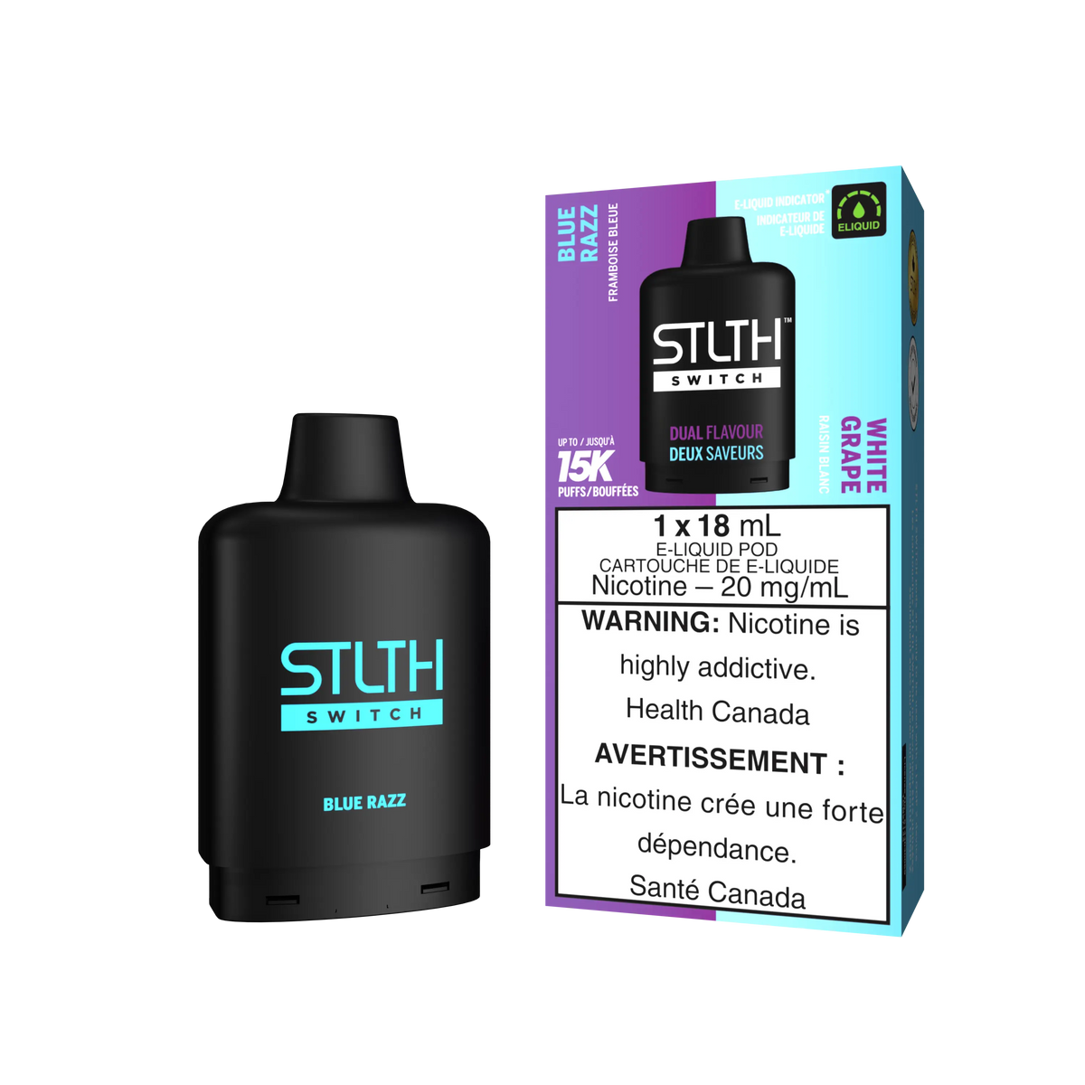 Blue Razz White Grape STLTH Vape Pod