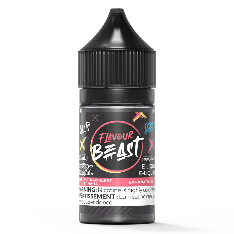 STR8 UP STRAWBERRY BANANA ICED - FLAVOUR BEAST SALT 30ML-FLAVOUR BEAST SALTS-Gas City Vapes