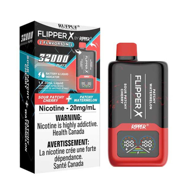 Flipper X dual flavour disposable vape on white background 