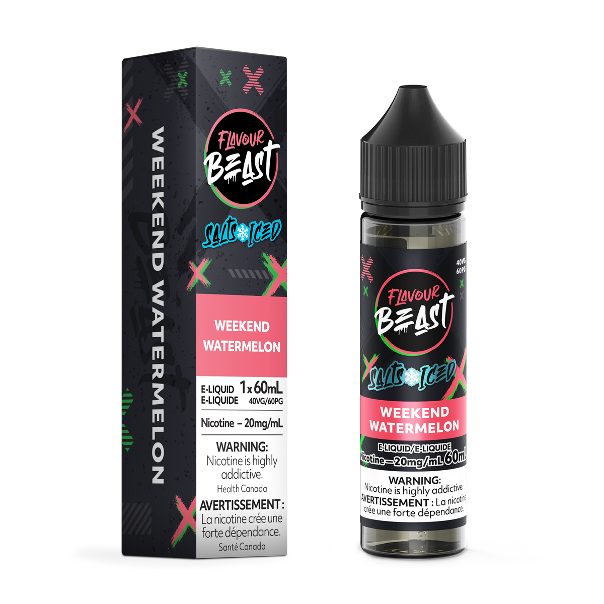 WEEKEND WATERMELON ICED - FLAVOUR BEAST SALT 60ML-FLAVOUR BEAST SALTS-Gas City Vapes