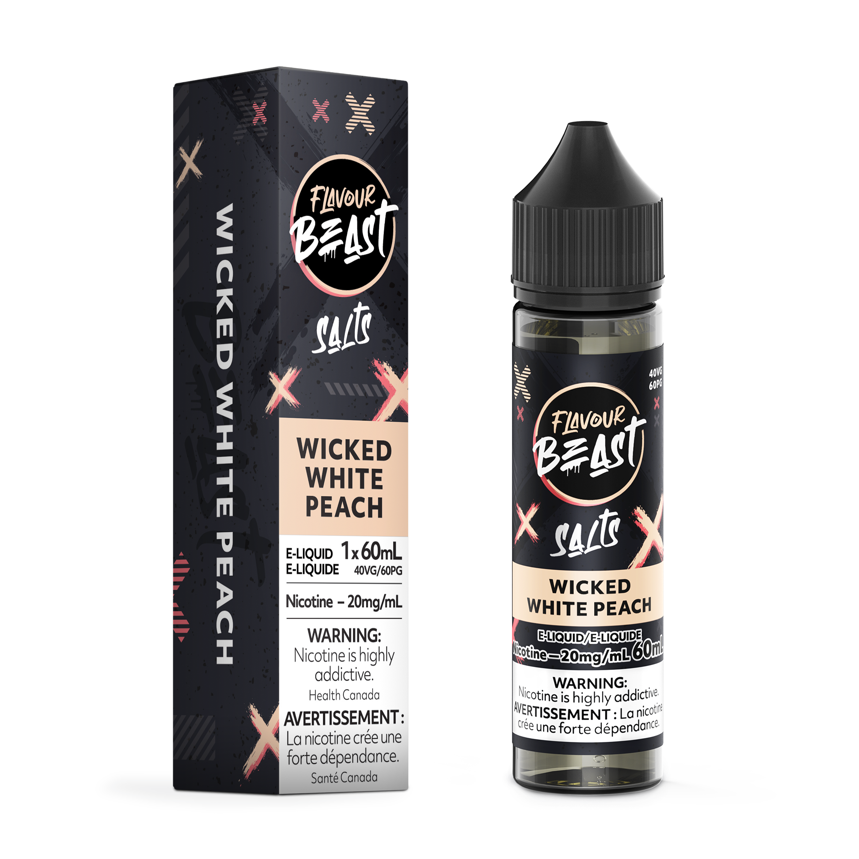 White Peach Iced Flavour Beast Nic Salt 60mL
