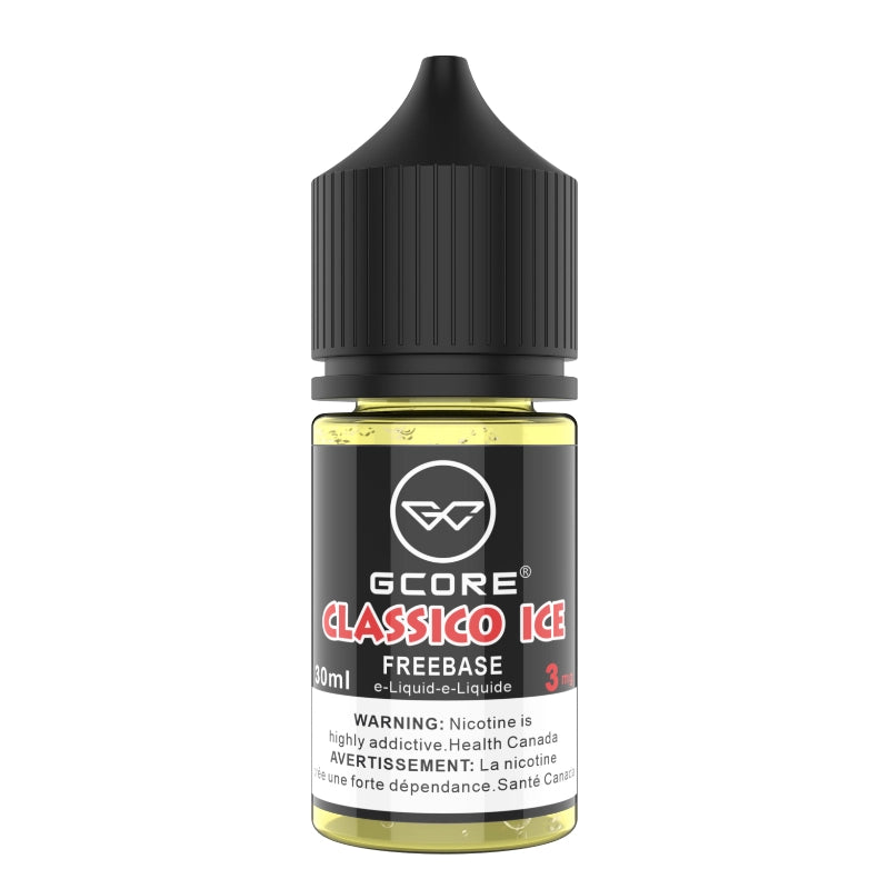 Gcore Classico Ice e-liquid bottle on a white background