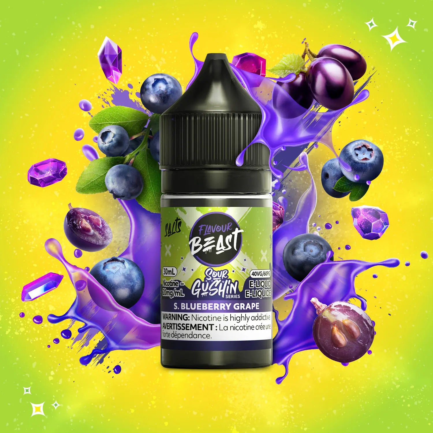 Flavour Beast Gushin S. Blueberry Grape 30mL Salt