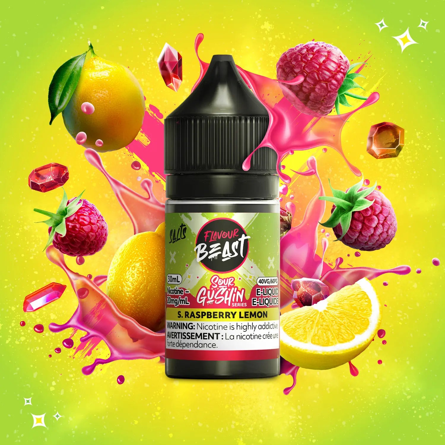 Flavour Beast Gushin S. Raspberry Lemon 30mL Salt