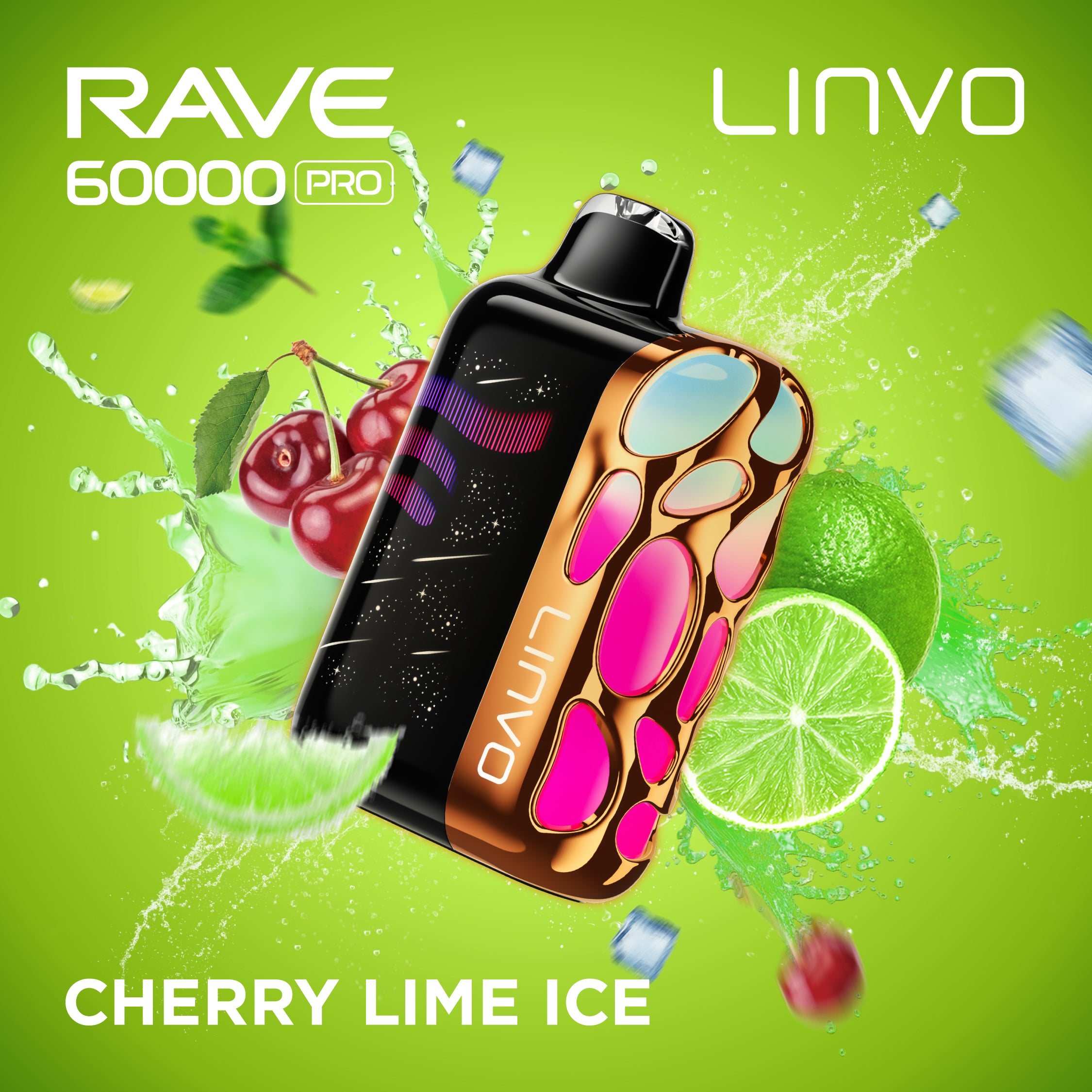 Linvo RAVE 60K Cherry Lime Ice Disposable Vape