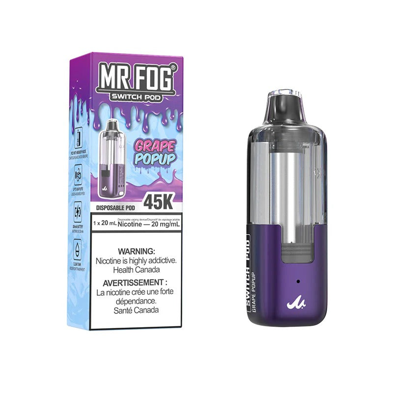 MR FOG Switch Pod vape device and packaging on a white background