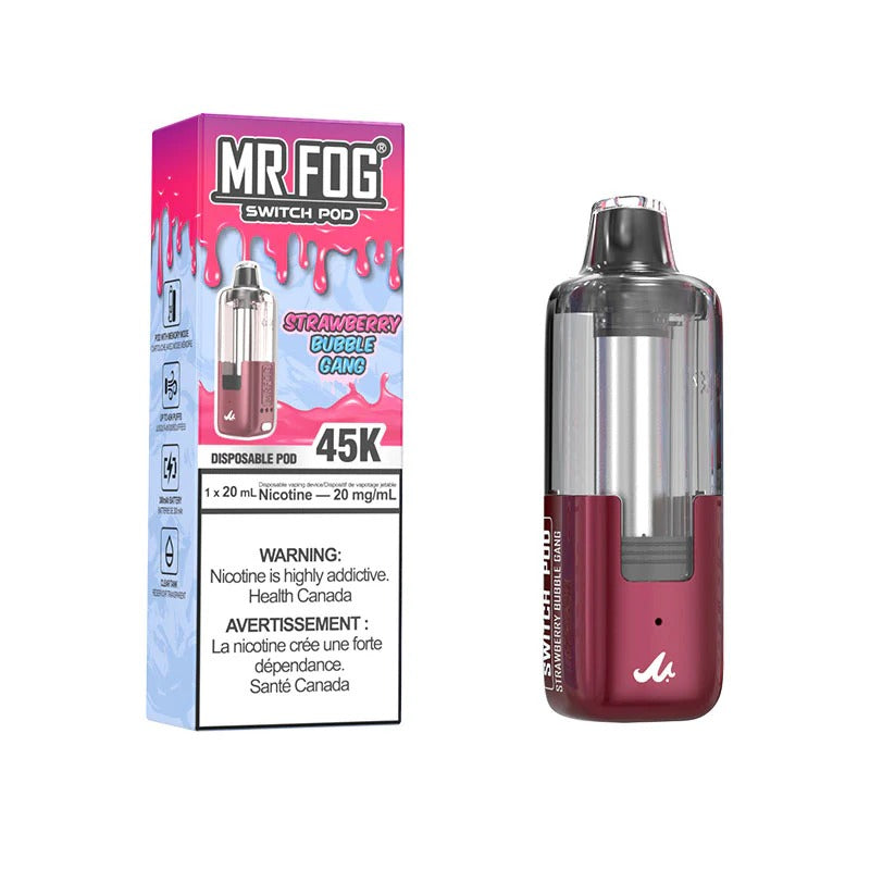 MR FOG Switch Pod disposable vape with packaging on a white background