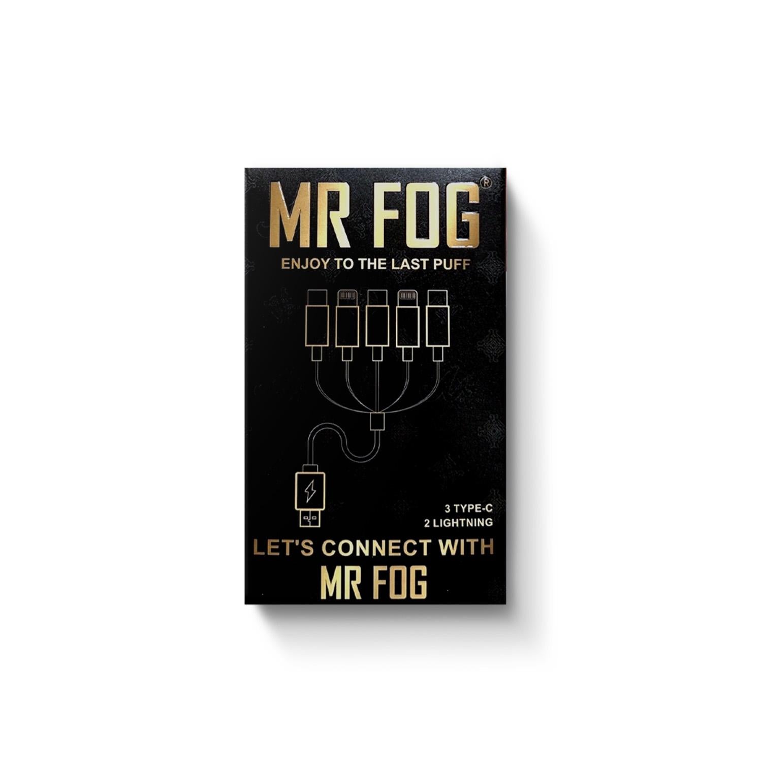 MR FOG vape charging cord packaging on a white background