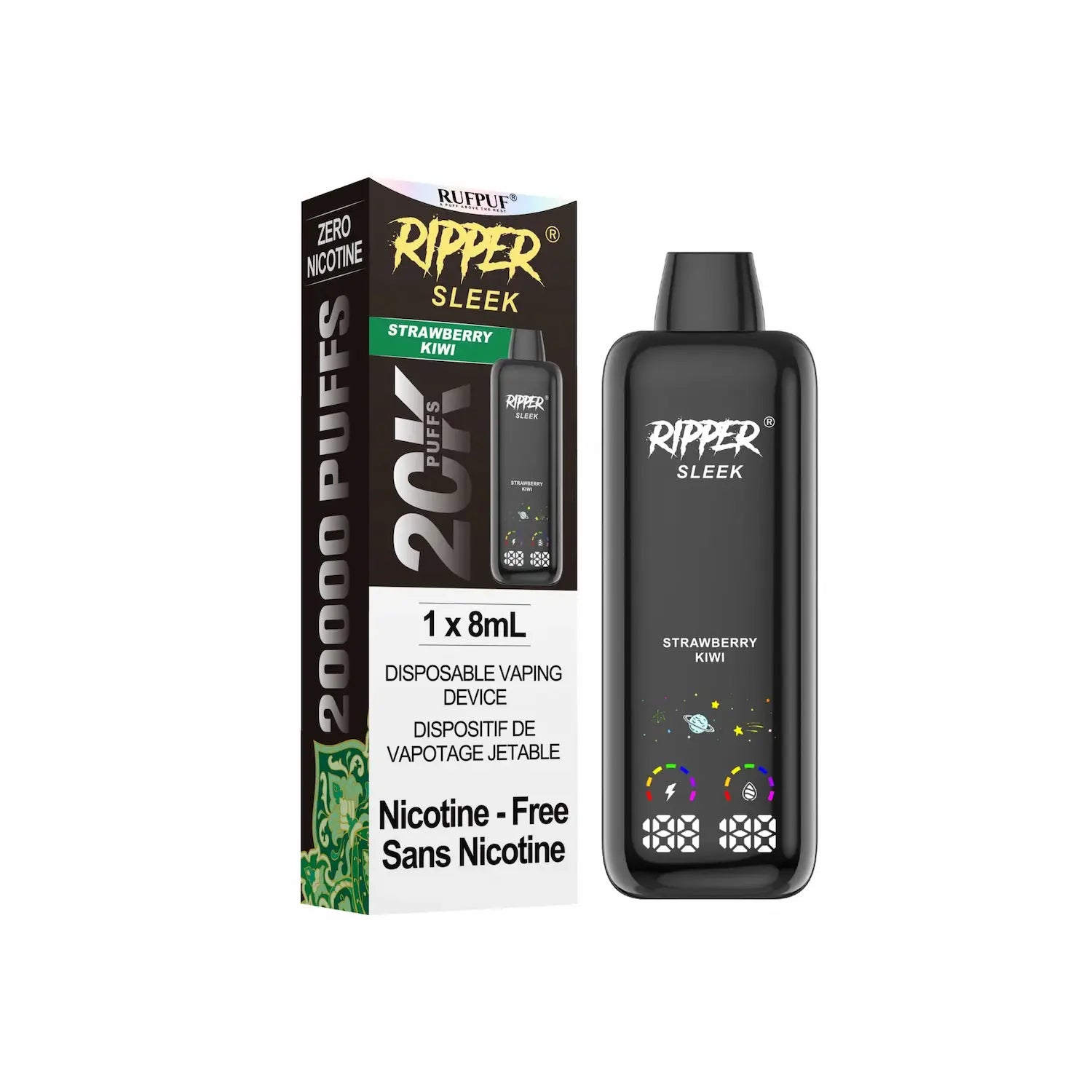 Strawberry Kiwi Ripper Sleek Nic Free Disposable