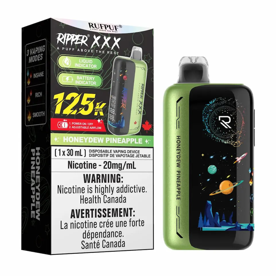 Honeydew Pineapple Ripper XXX 125k disposable vape 