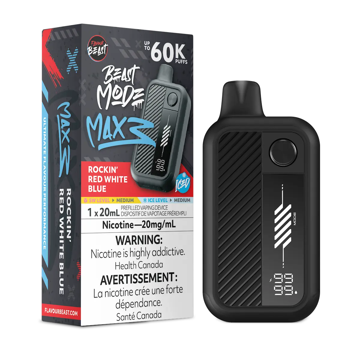 Rockin' Red White Blue Flavour Beast Beast Mode Max 3