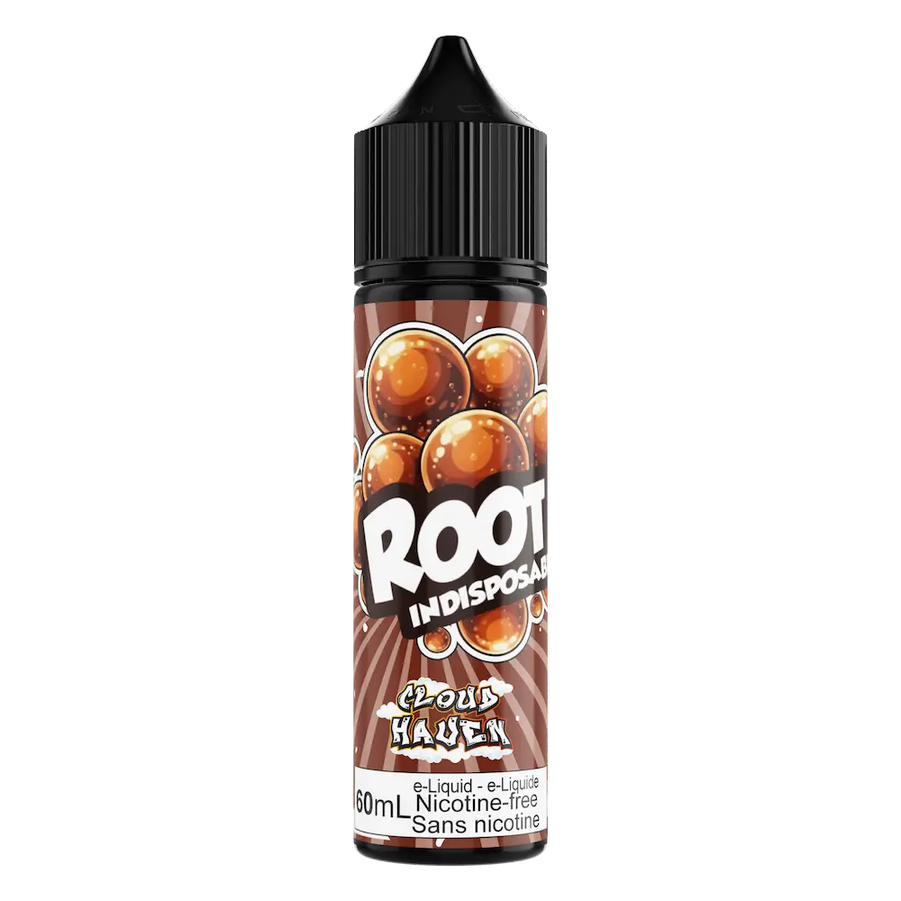 Root Beer Cloud Haven Indisposable E-Liquid Bottle on a transparent background