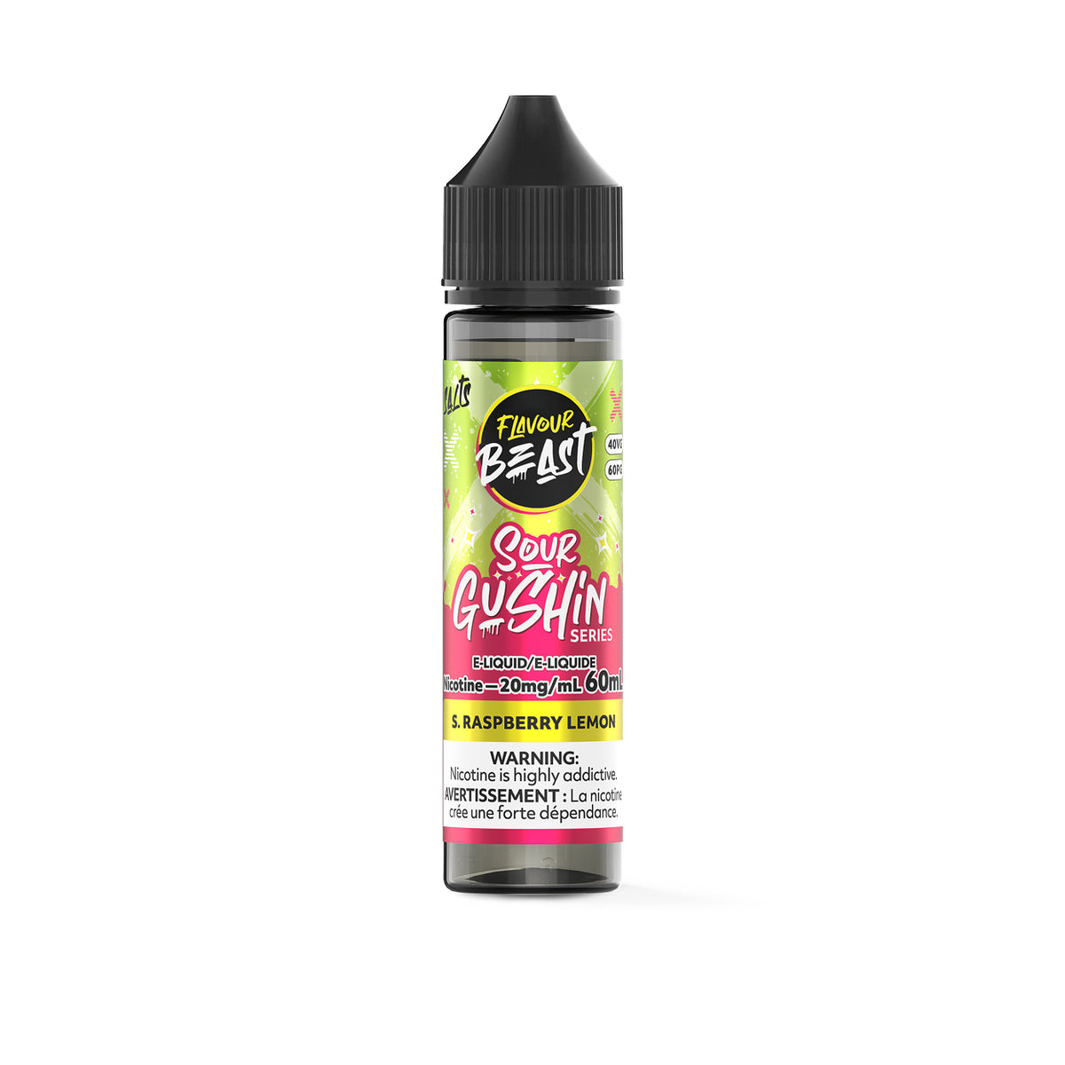 Sour Gushin S. Raspberry Lemon Flavour Beast 60mL Salt