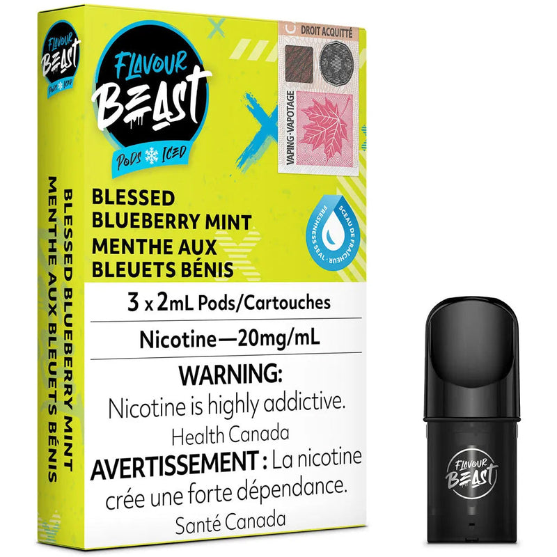 FLAVOUR BEAST POD PACK - BLESSED BLUEBERRY MINT ICED-FLAVOUR BEAST PODS-Gas City Vapes