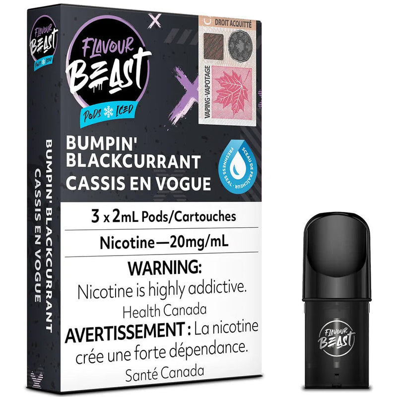 FLAVOUR BEAST POD PACK - BUMPIN' BLACKCURRANT ICED-FLAVOUR BEAST PODS-Gas City Vapes