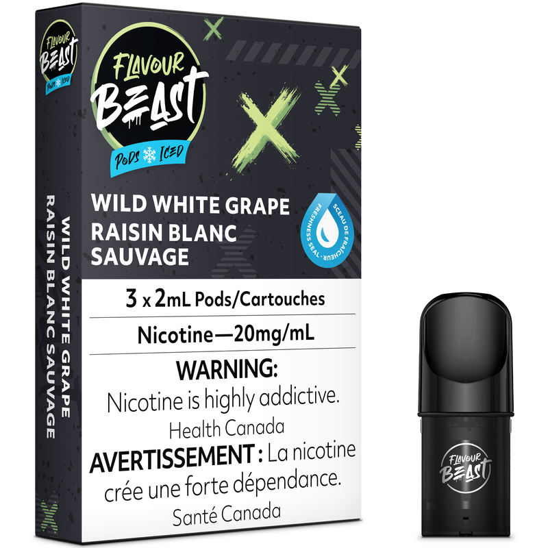 FLAVOUR BEAST POD PACK - WILD WHITE GRAPE ICED-FLAVOUR BEAST PODS-Gas City Vapes